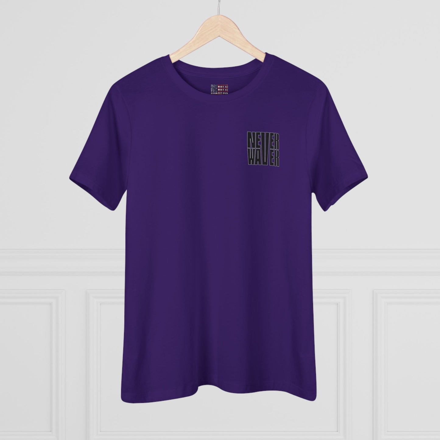 Never Waver” Jesus t-shirt might feature a bold, eye-catching design that reflects a steadfast faith and confidence in Christ.  Women's Cotton Tee - Never Waver