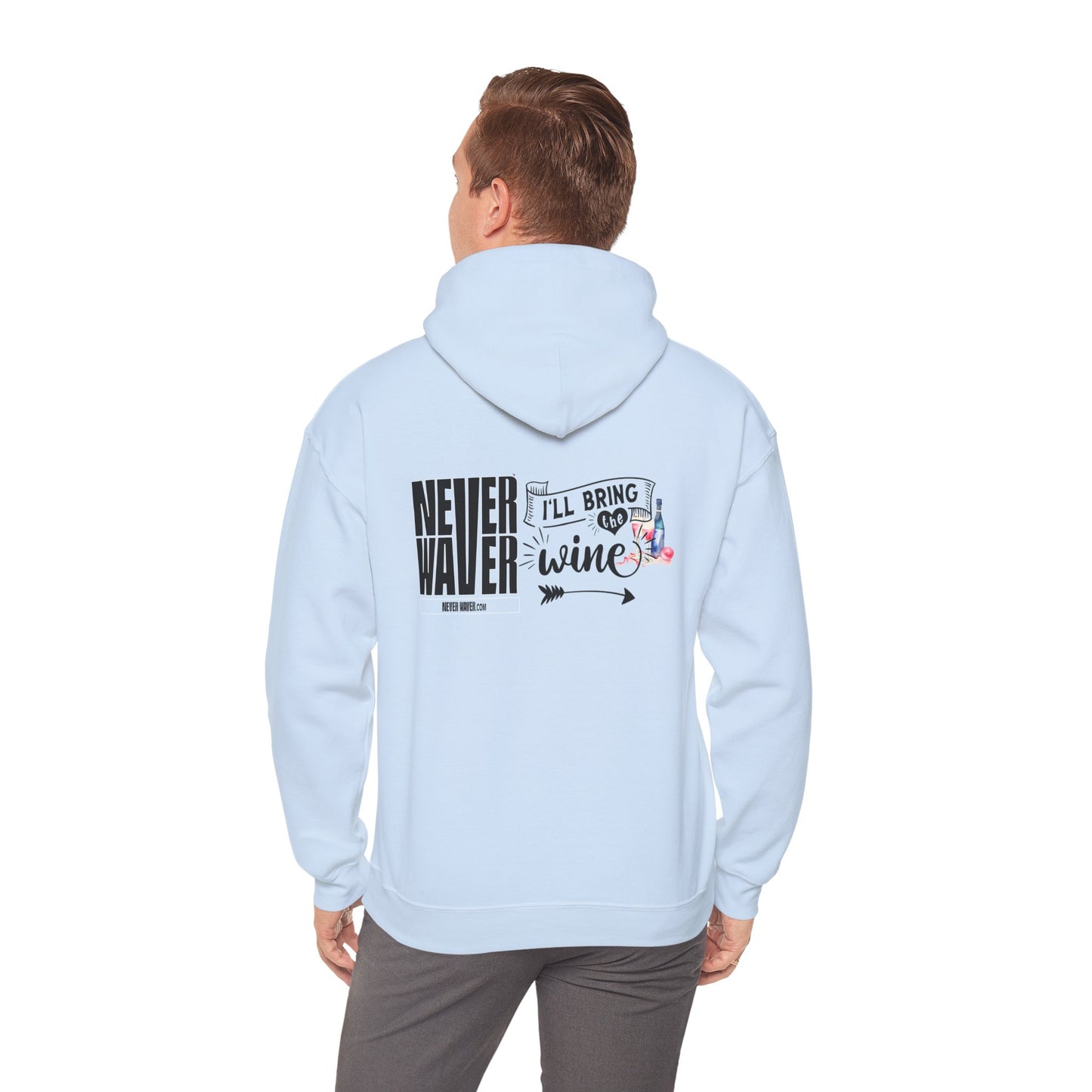Unisex Heavy Blend™ Hooded Sweatshirt - "Never Waver I'll Bring The Wine" Inspirational Hoodie - Never Waver