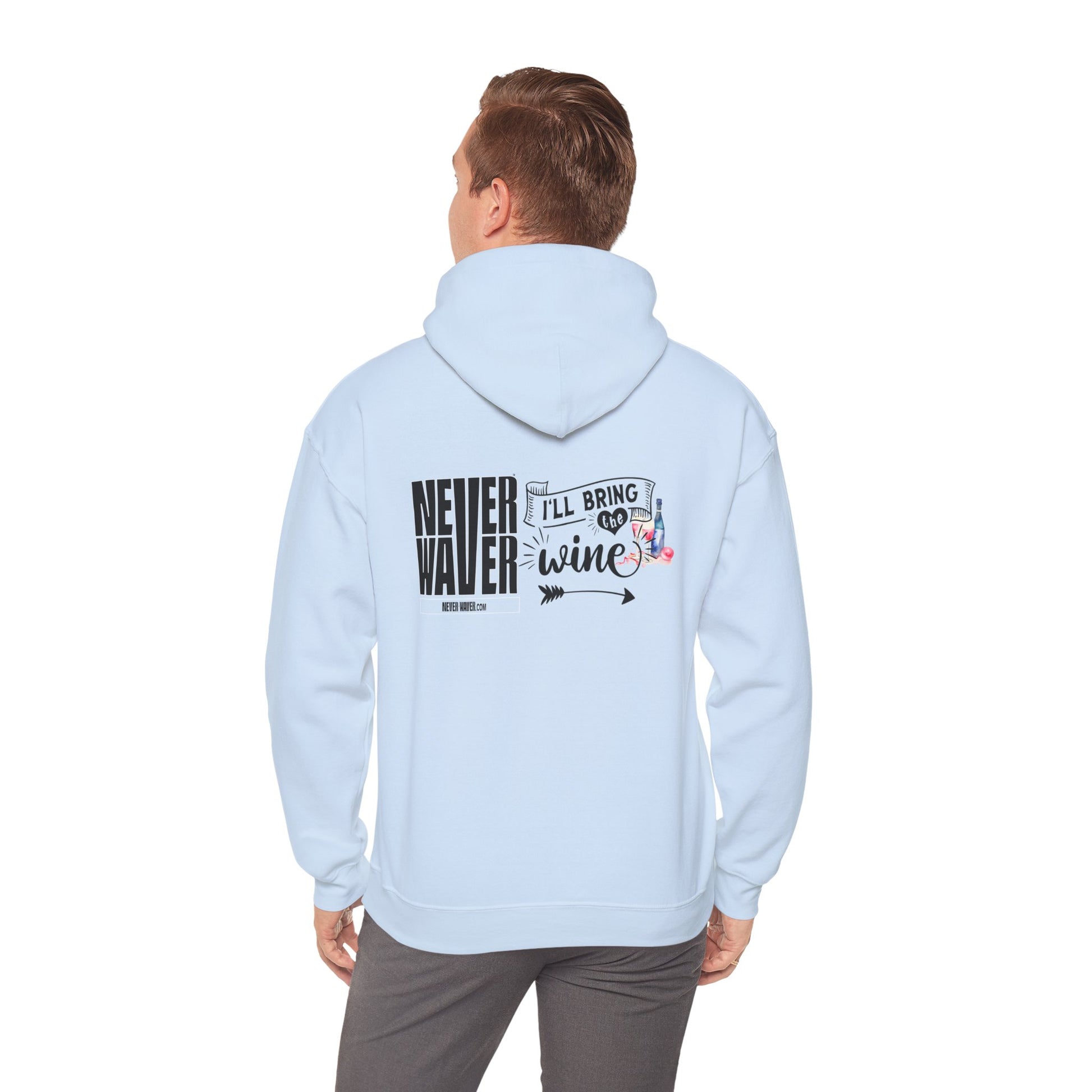 Unisex Heavy Blend™ Hooded Sweatshirt - "Never Waver I'll Bring The Wine" Inspirational Hoodie - Never Waver