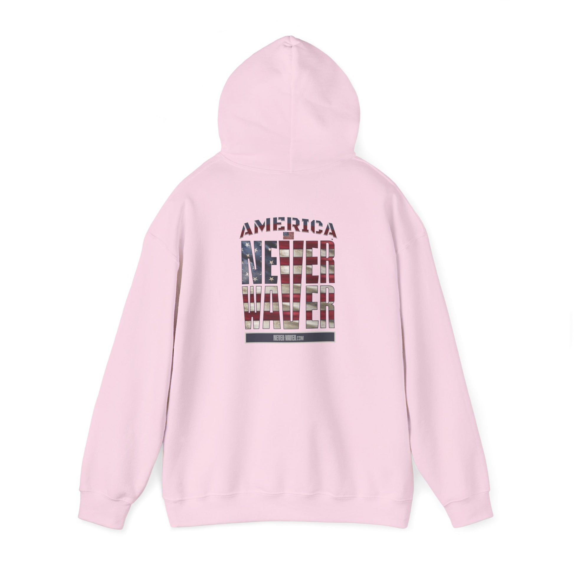 Patriotic Unisex Heavy Blend™ Hooded Sweatshirt - 'America Never Waver' - Never Waver