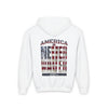 Youth Heavy Blend Hoodie - "America Never Waver " Motivational Sweatshirt - Never Waver