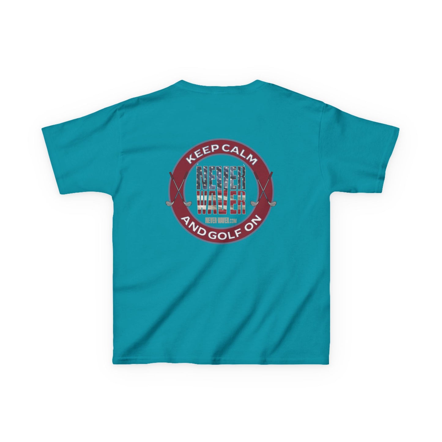 Kids Golf Tee - Keep Calm Never Waver and Golf On - Never Waver