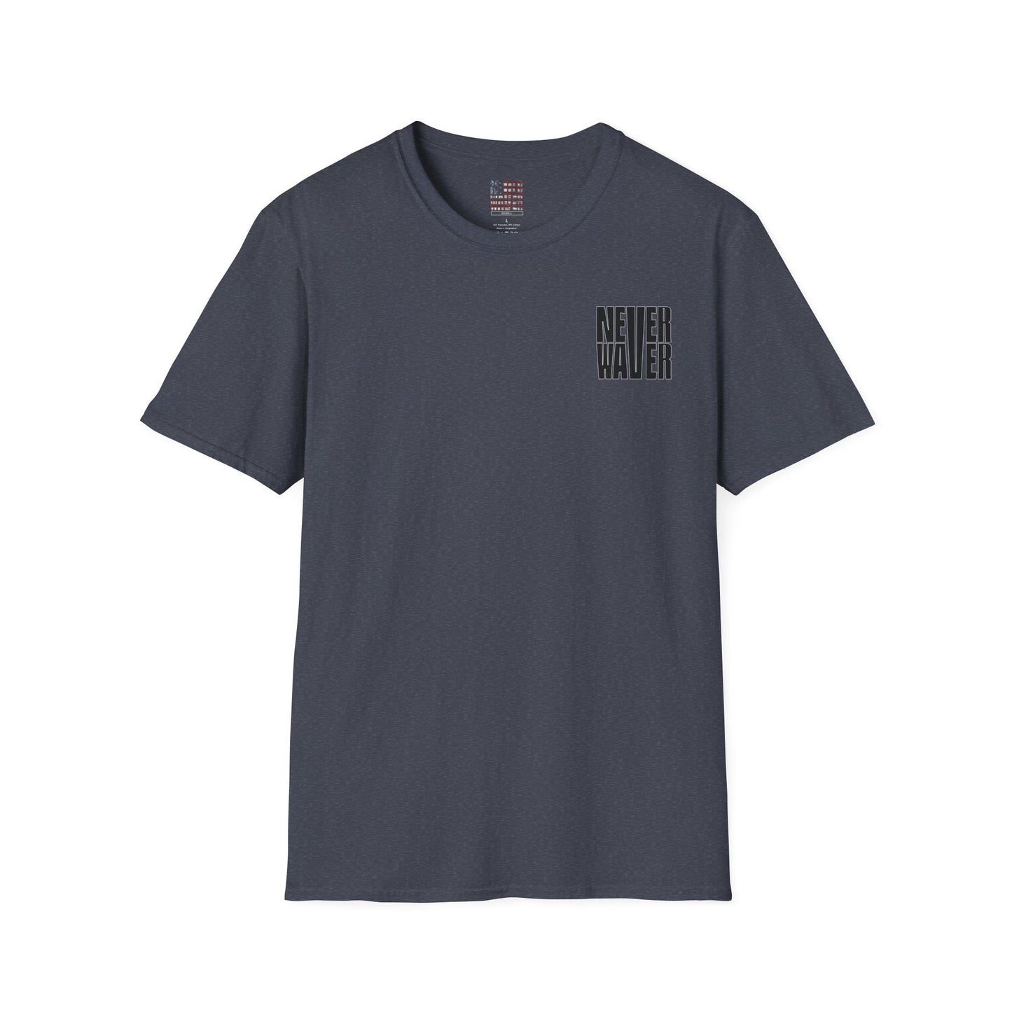 Never Waver” Jesus a bold, eye-catching design that reflects a steadfast faith and confidence in Christ. Unisex Soft style T-Shirt - Never Waver