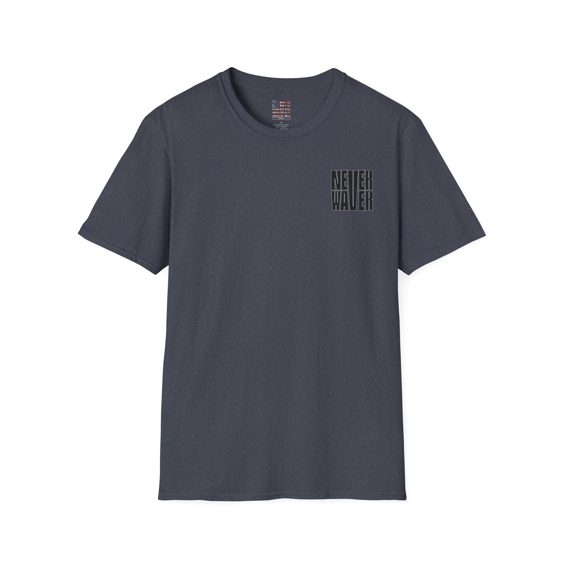 Never Waver” Jesus a bold, eye-catching design that reflects a steadfast faith and confidence in Christ. Unisex Soft style T-Shirt - Never Waver