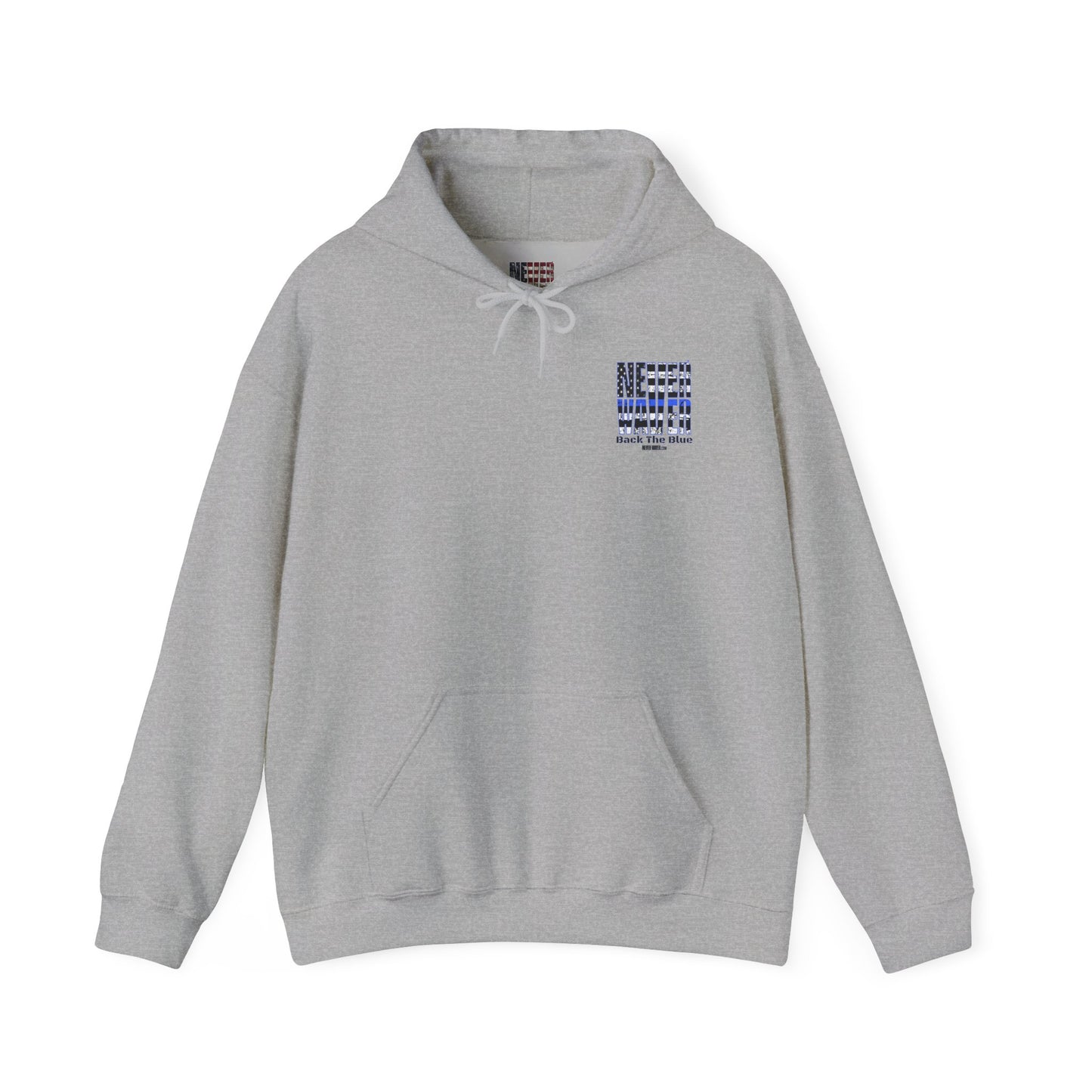 Never Waver Back The Blue Hoodie - Unisex Heavy Blend Sweatshirt - Never Waver