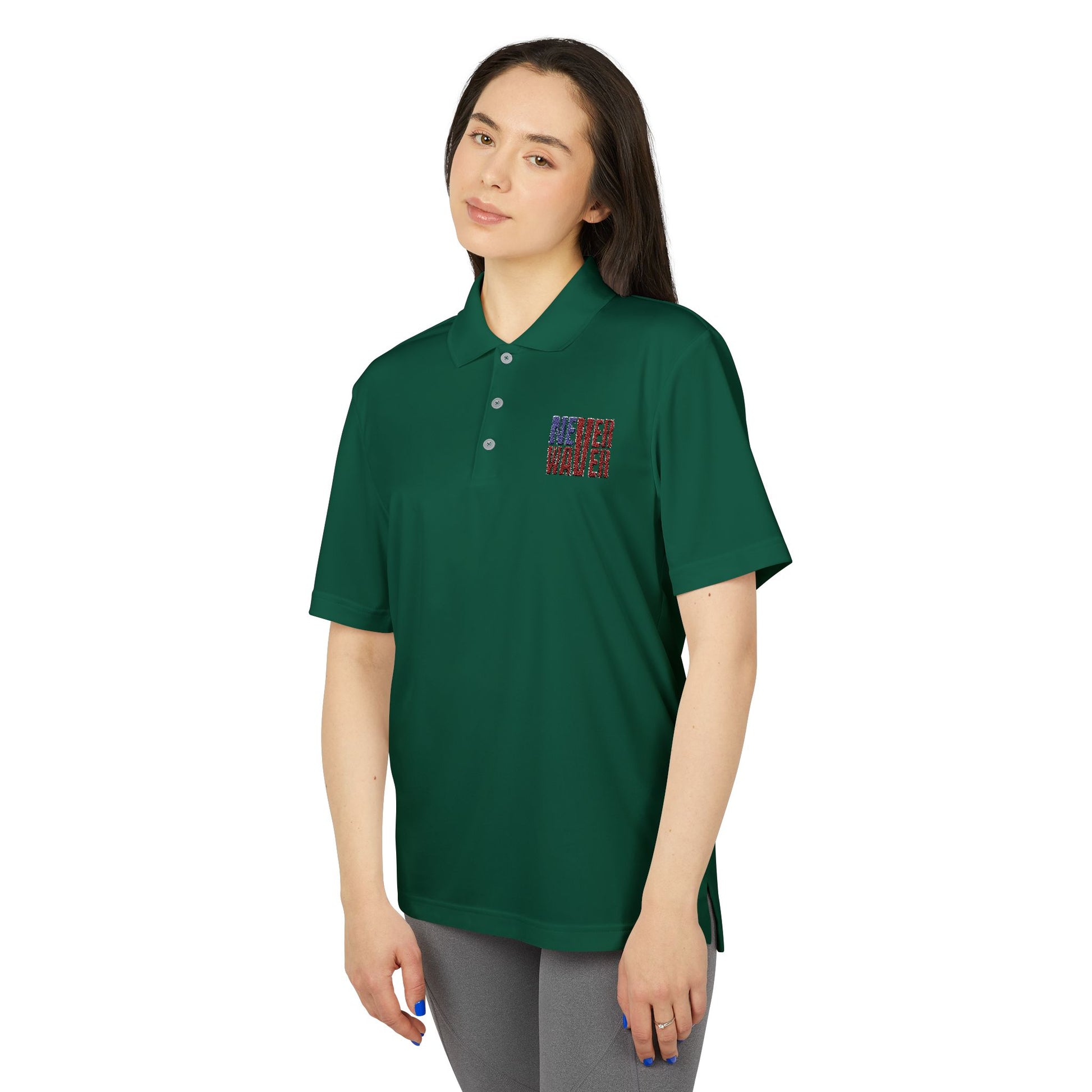 Never Waver Embroidered adidas Unisex Performance Polo - Never Waver