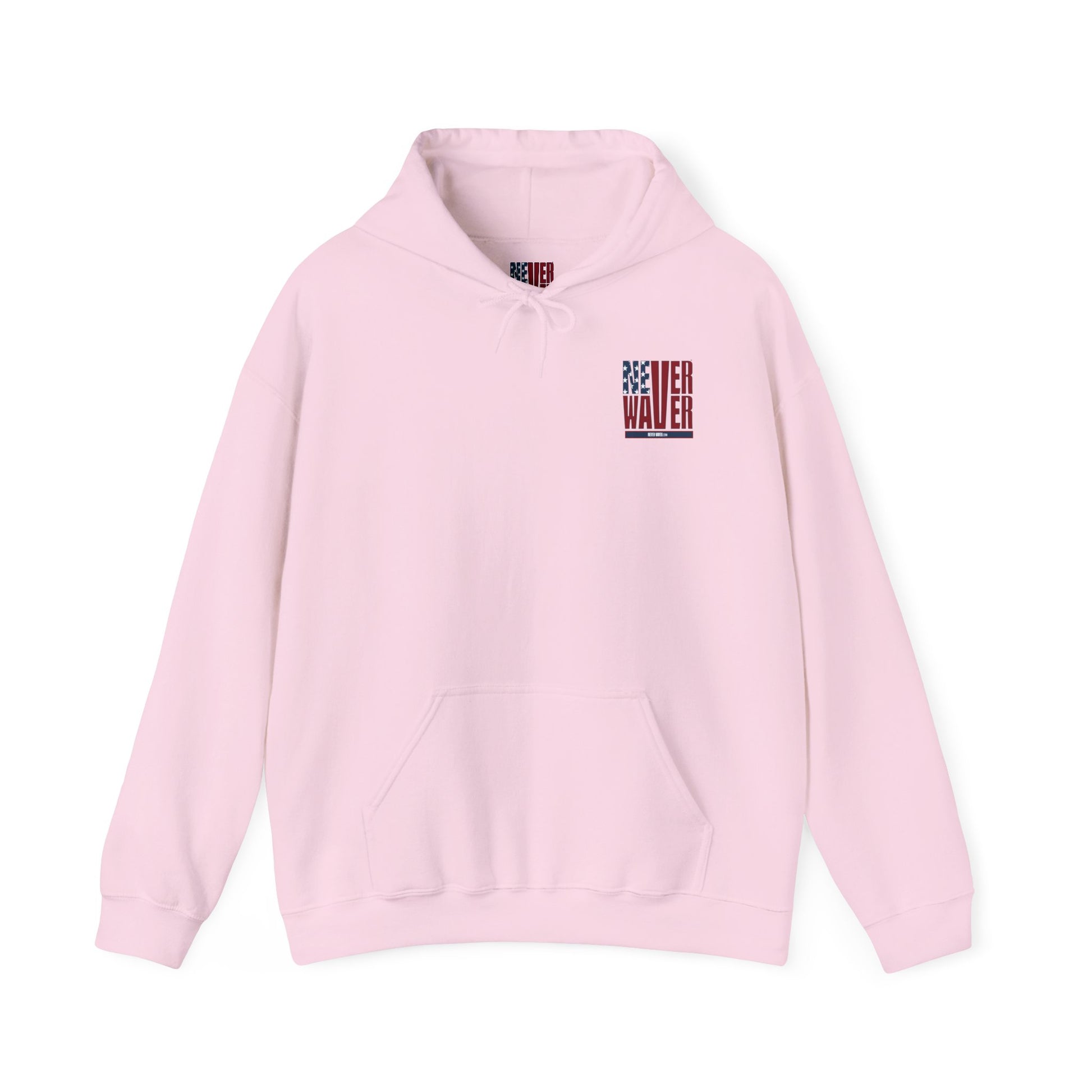 Unisex Heavy Blend™ Hooded Sweatshirt - Never Waver Crew with  American Flag Design - Never Waver