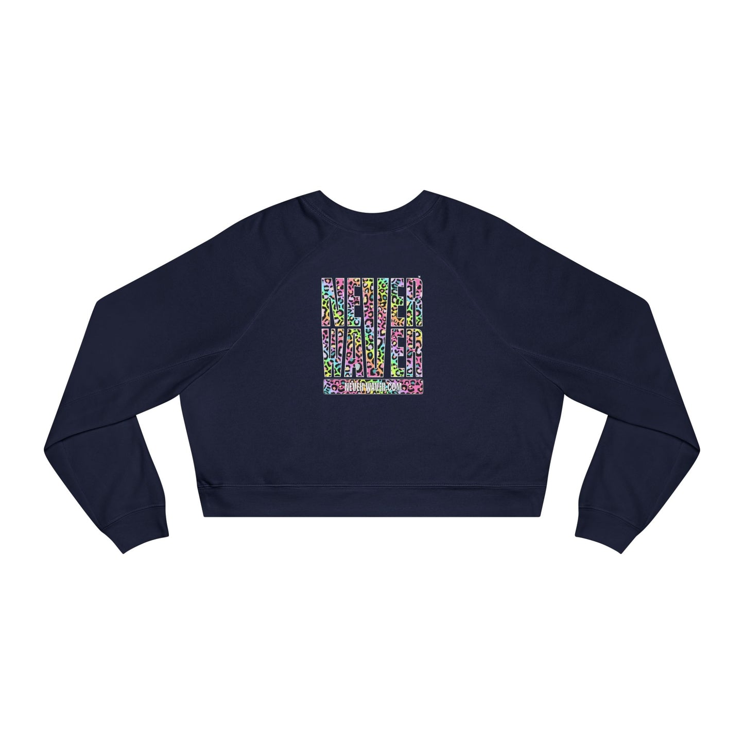Never Waver Leopard Women's Cropped Fleece Pullover - Never Waver