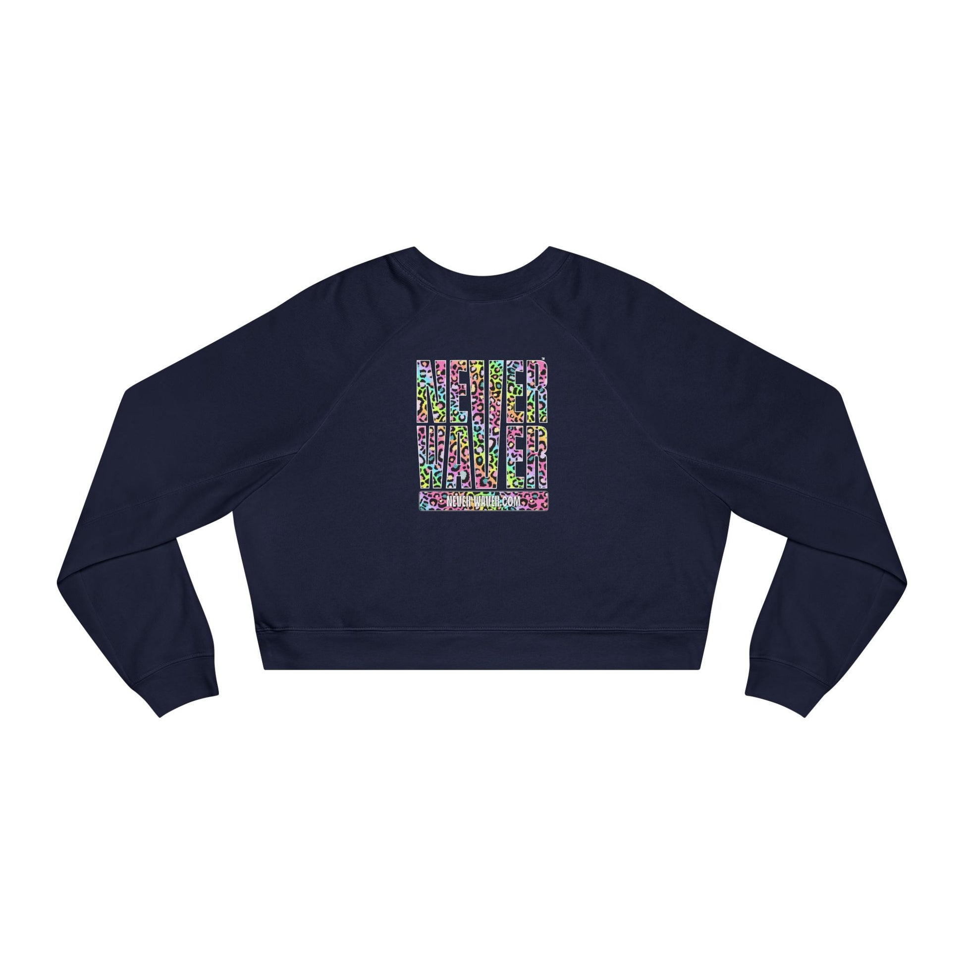 Never Waver Leopard Women's Cropped Fleece Pullover - Never Waver