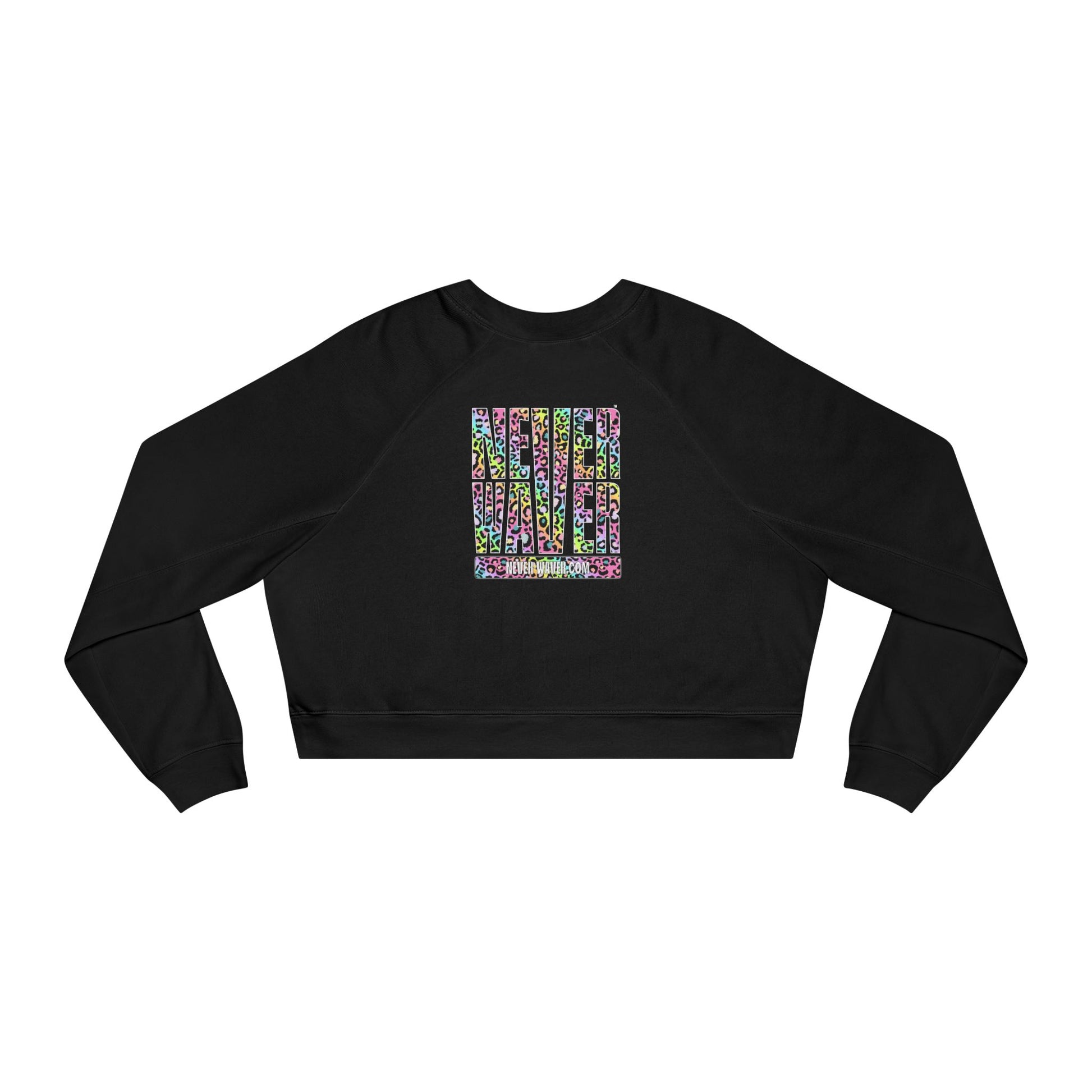 Never Waver Leopard Women's Cropped Fleece Pullover - Never Waver