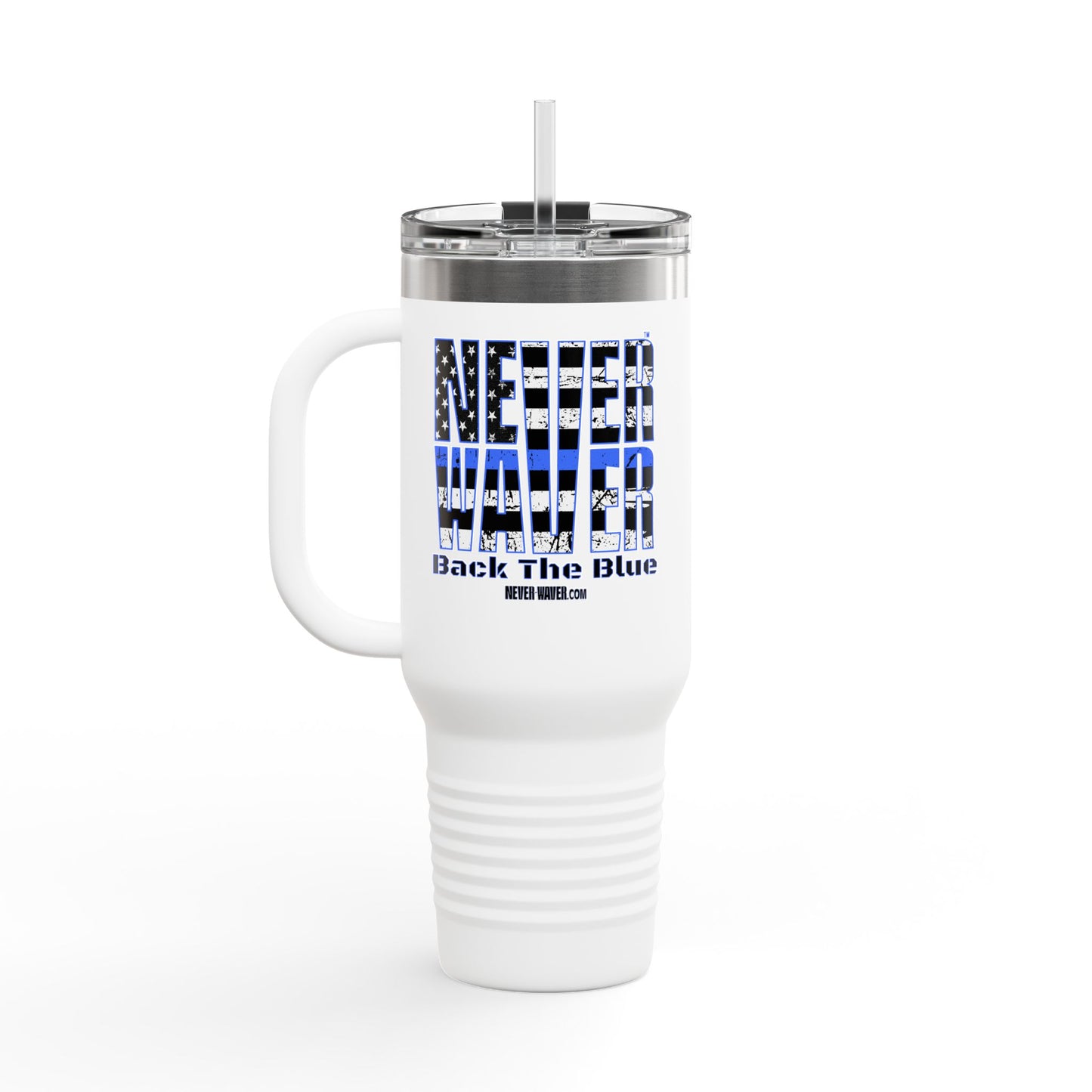 Blue Back The Blue Insulated Travel Mug Support - Never Waver
