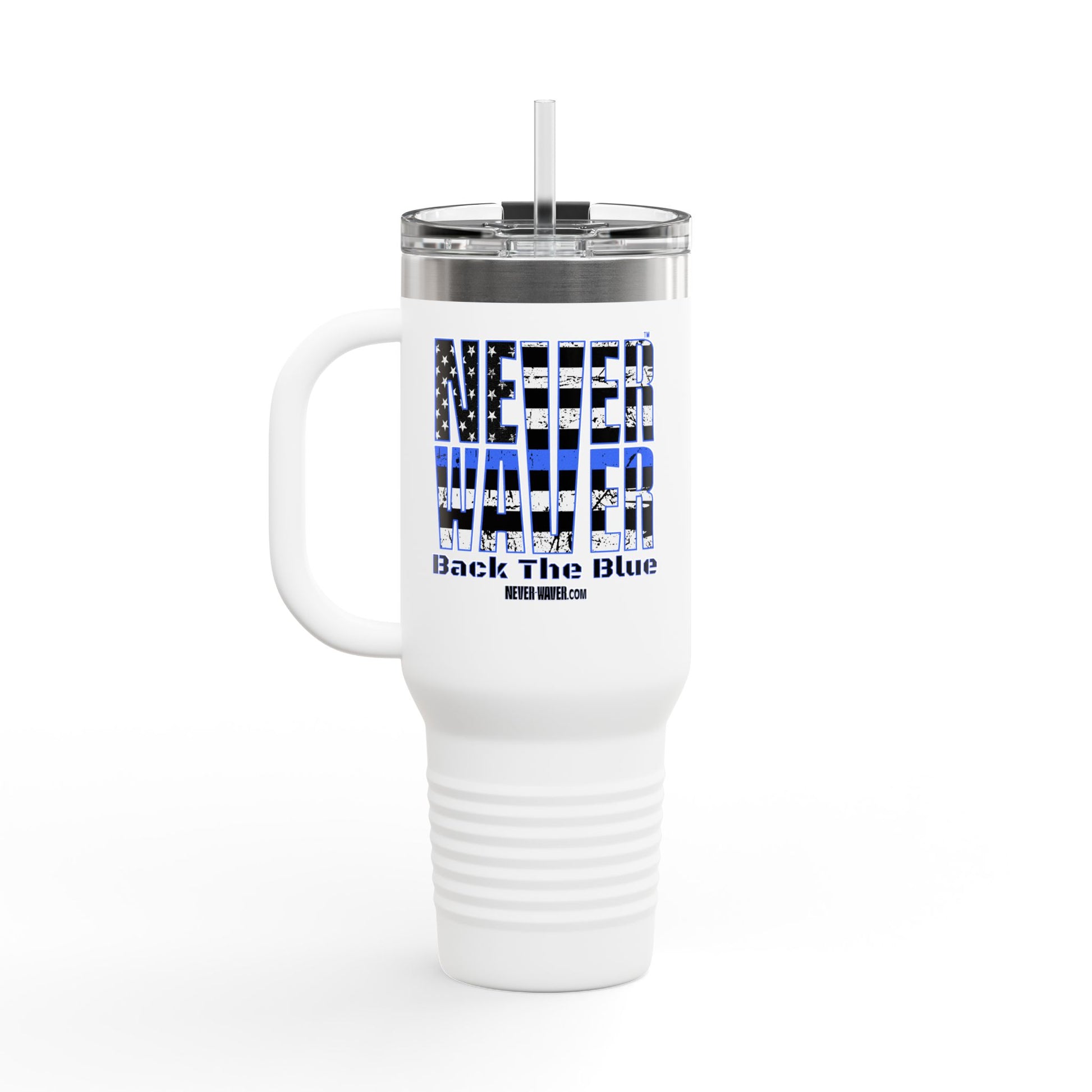 Blue Back The Blue Insulated Travel Mug Support - Never Waver