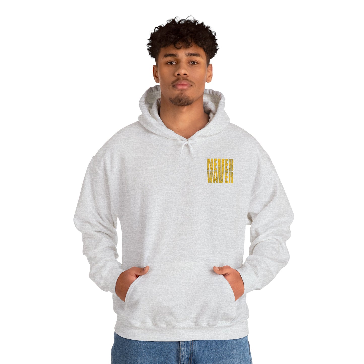 Los Angeles Fans Never Waver w Leopard Football Unisex Heavy Blend™ Hooded Sweatshirt - Cozy, Motivational Apparel for Everyday Wear