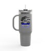 True Americans Never Waver They Always Back The Blue   Insulated Travel Mug, 40oz - Never Waver