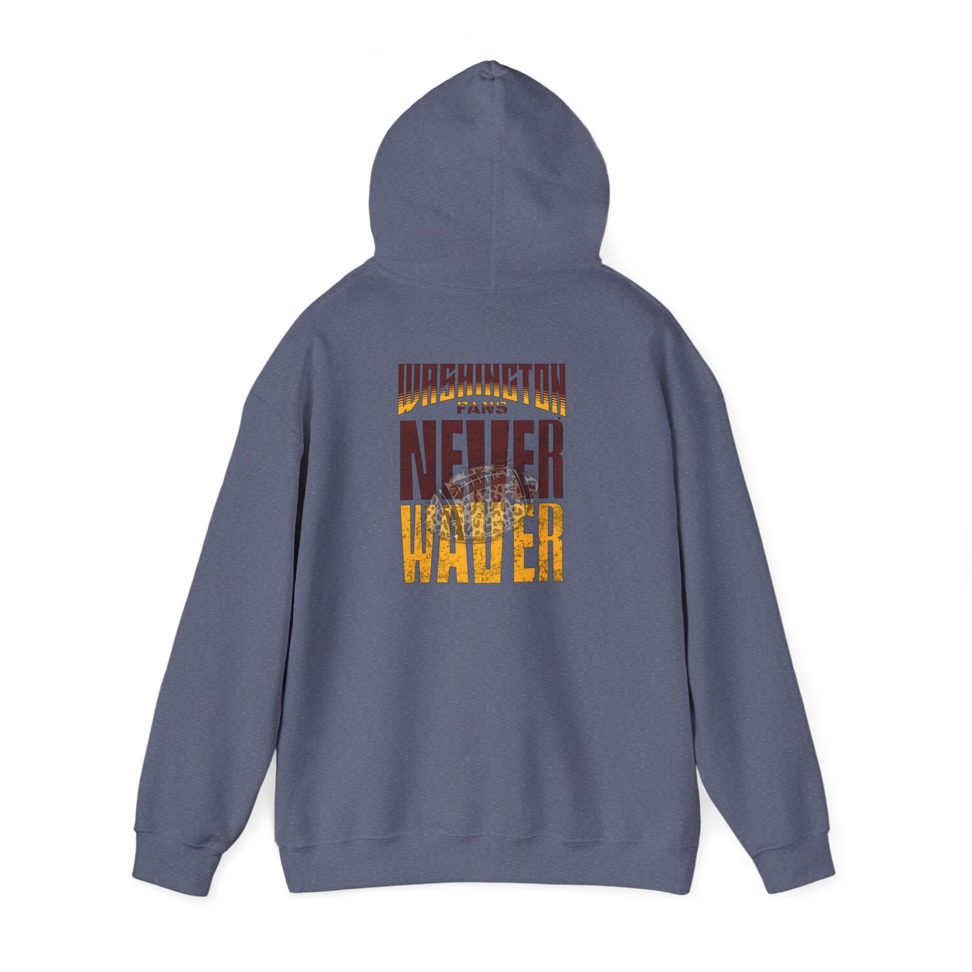 Unisex Heavy Blend™ Hooded Sweatshirt - Washington Fans Never Waver W Leopard Football- Perfect for Sports Fans - Never Waver
