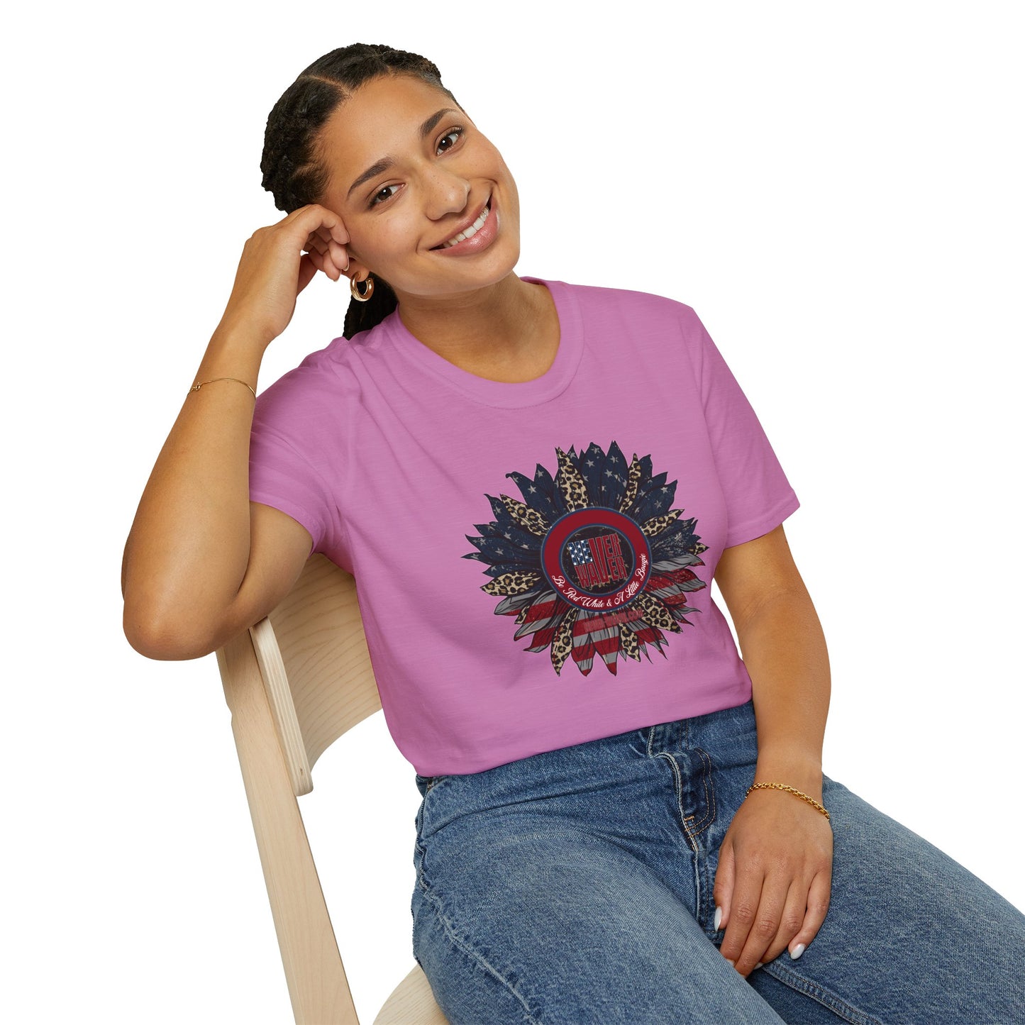 Never Waver Be Red White & a Little Bougie Unisex Softstyle T-Shirt - Never Waver