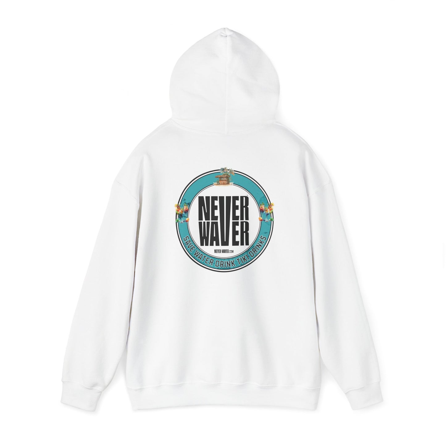Eco-Friendly Unisex Hoodie: "Never Waver Save Water Drink Tiki Drinks" - Never Waver