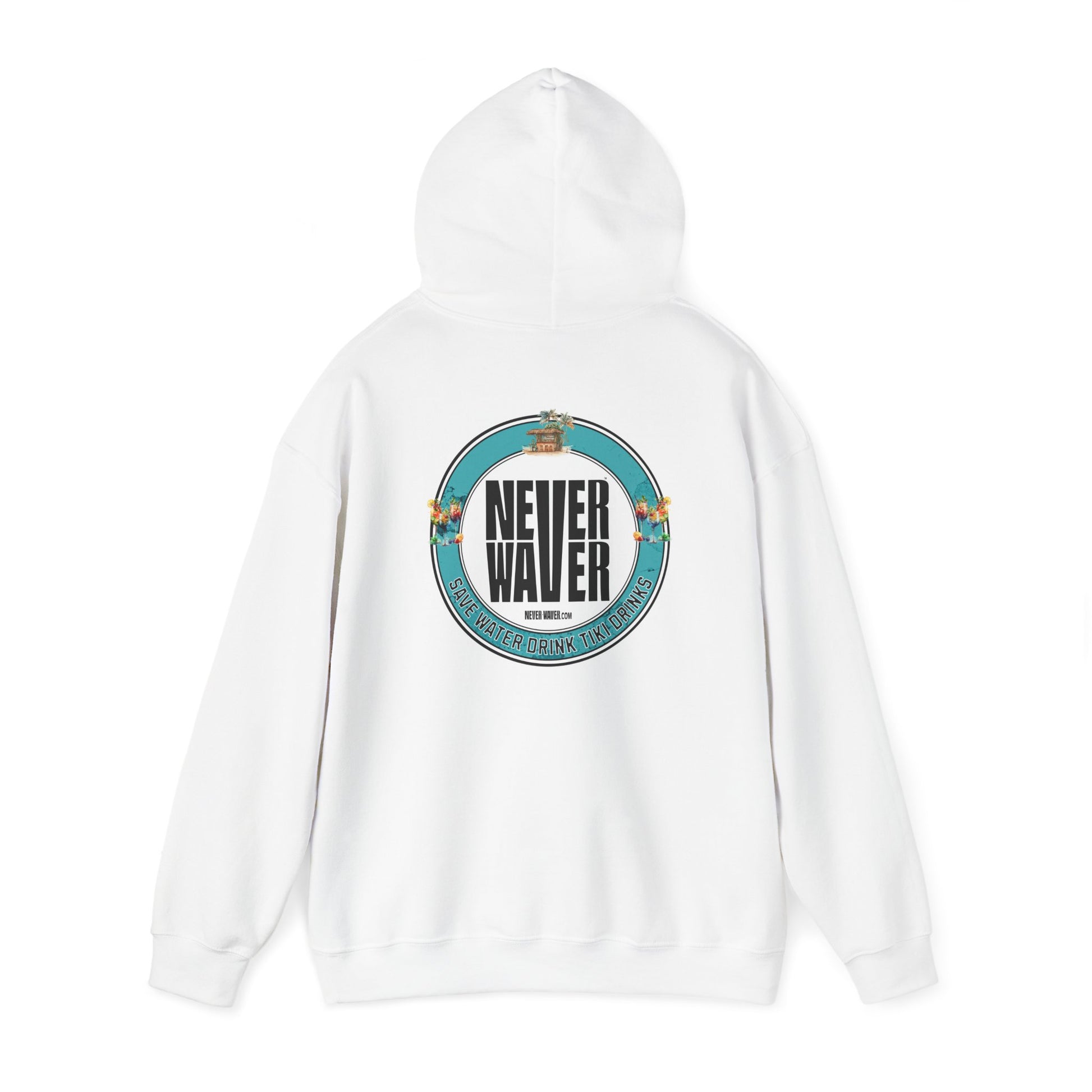 Eco-Friendly Unisex Hoodie: "Never Waver Save Water Drink Tiki Drinks" - Never Waver