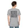 Never Waver” Jesus a bold, eye-catching design that reflects a steadfast faith and confidence in Christ. Unisex Soft style T-Shirt - Never Waver