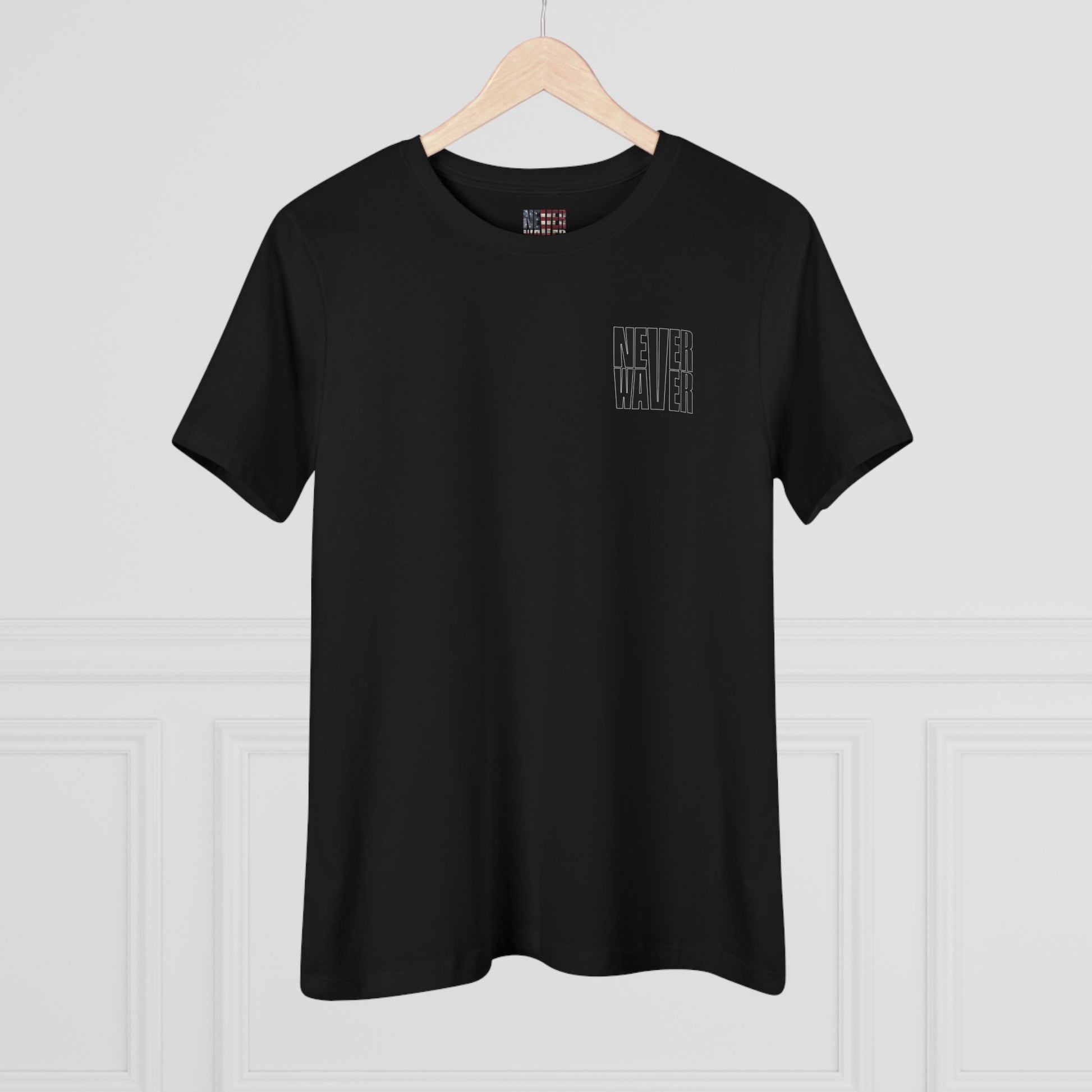 Never Waver” Jesus t-shirt might feature a bold, eye-catching design that reflects a steadfast faith and confidence in Christ.  Women's Cotton Tee - Never Waver