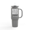 Insulated Travel Mug - "Never Waver” Jesus a bold, eye-catching design that reflects a steadfast faith and confidence in Christ. " - 40oz Sporty Drinkware - Never Waver