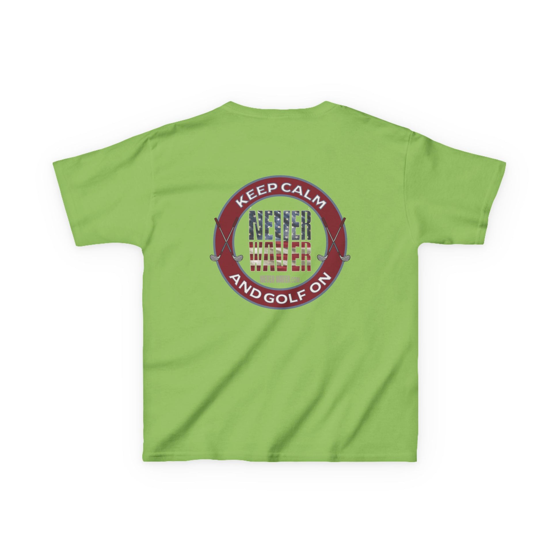 Kids Golf Tee - Keep Calm Never Waver and Golf On - Never Waver