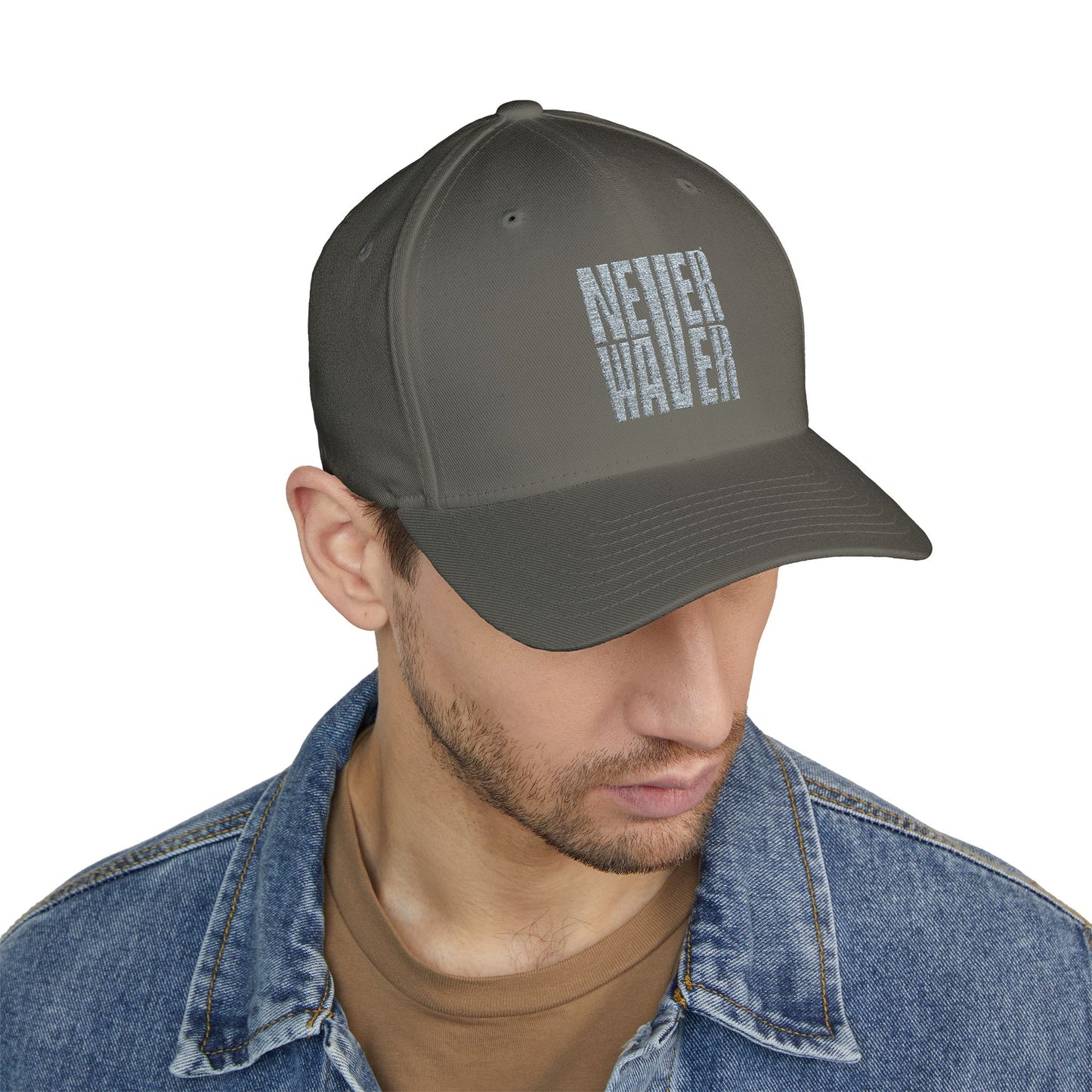 Embroidered Motivational Baseball Cap - 'Never Waver' - Perfect for Outdoor Enthusiasts