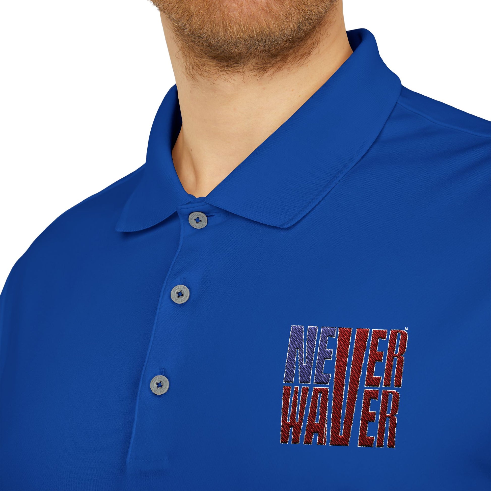 Never Waver Embroidered adidas Unisex Performance Polo - Never Waver