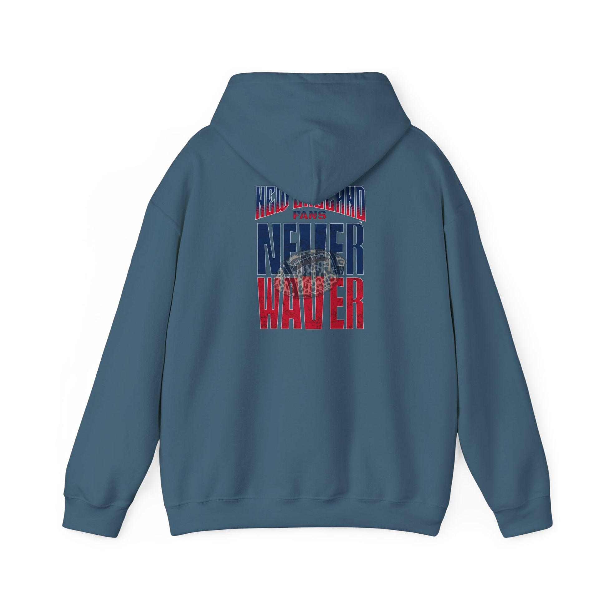 Unisex Heavy Blend™ Hooded Sweatshirt - New England Fans Never Waver w Leopard football - Never Waver