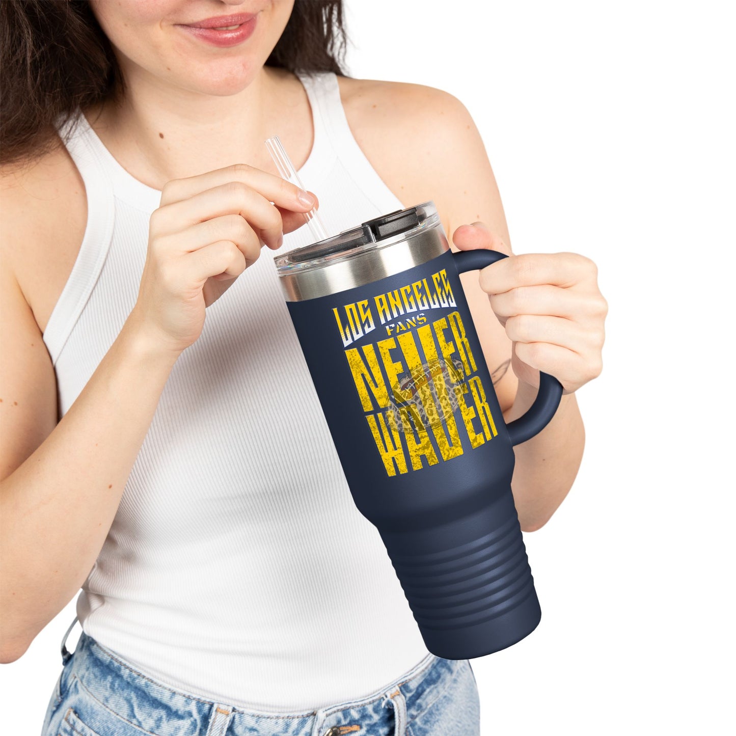 Los Angeles Fans Never Waver W-Leopard Football Insulated Travel Mug, 40oz