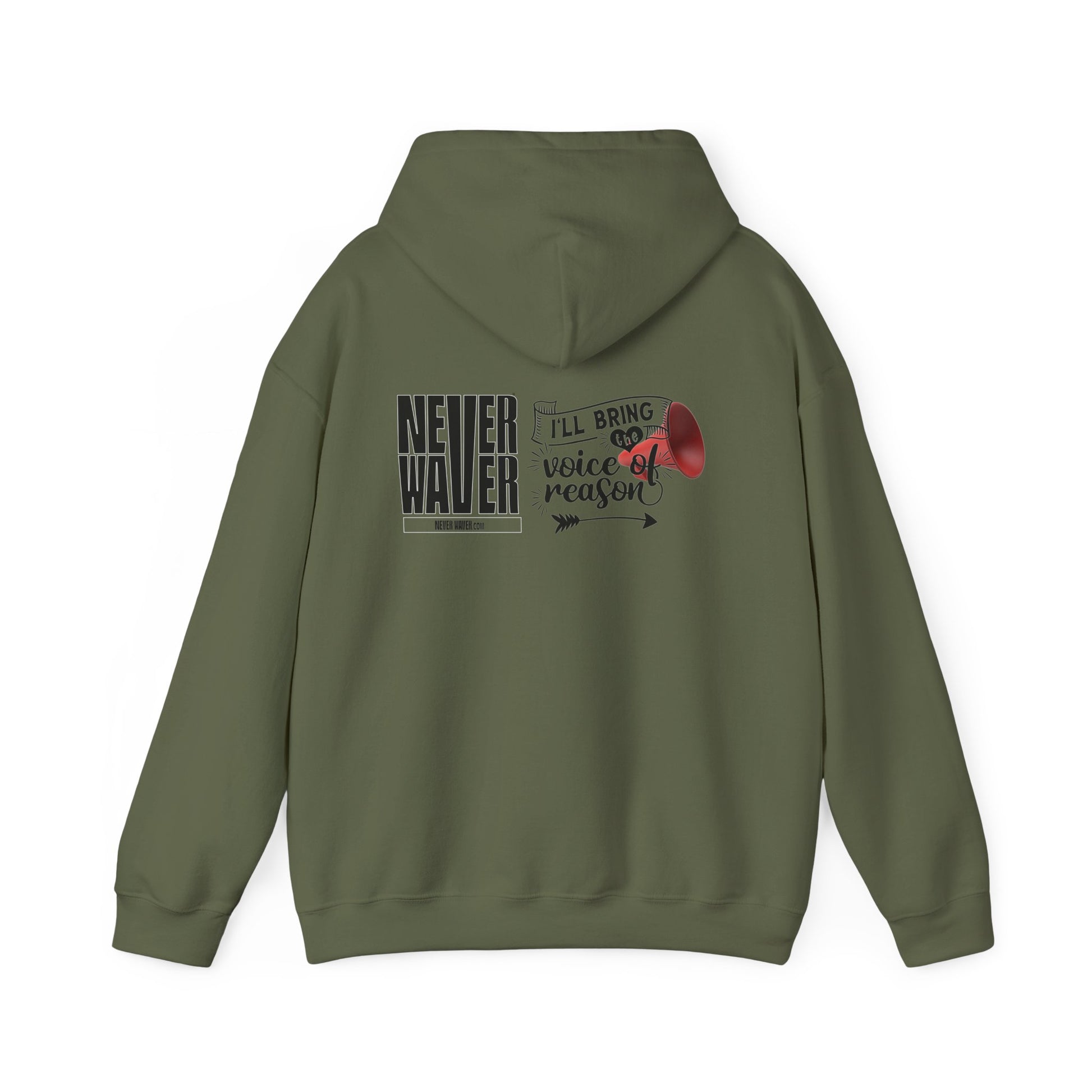Unisex Heavy Blend™ Hooded Sweatshirt - "Never Waver I'll Bring The  Voice of Reason" Inspirational Hoodie - Never Waver