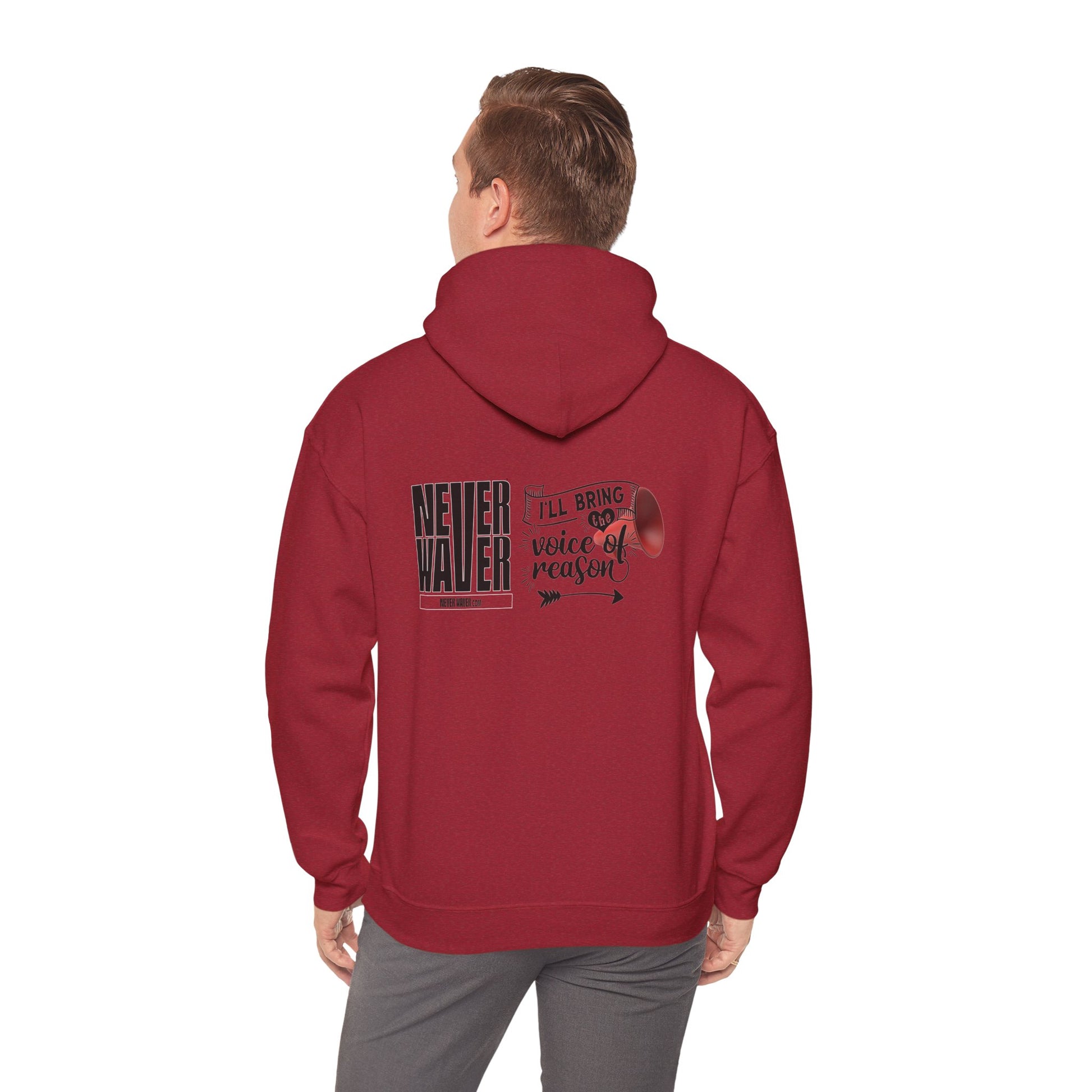 Unisex Heavy Blend™ Hooded Sweatshirt - "Never Waver I'll Bring The  Voice of Reason" Inspirational Hoodie - Never Waver