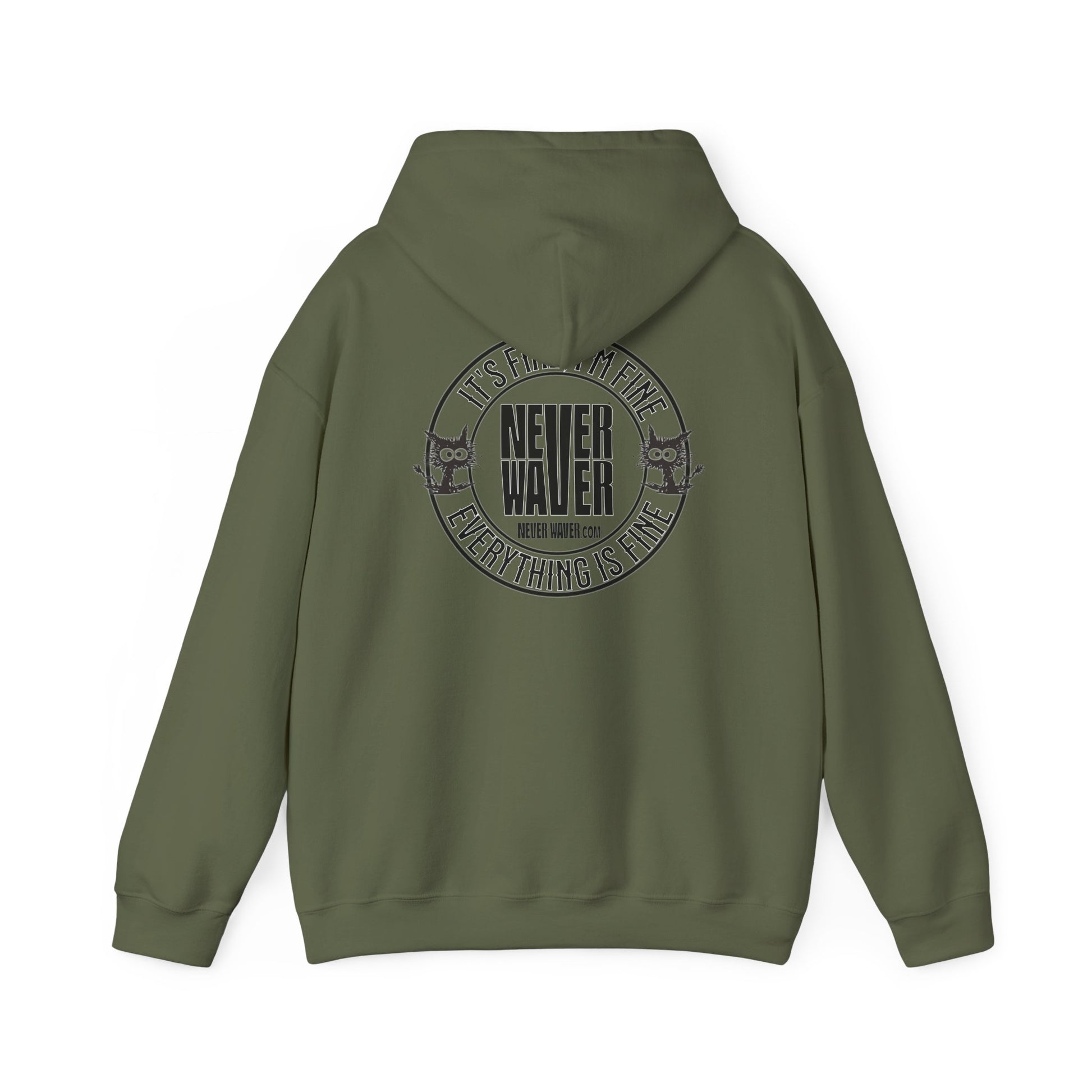 Unisex Heavy Blend™ Hoodie - 'It's Fine , I'm Fine Never Waver Everything Is Fine' - Never Waver