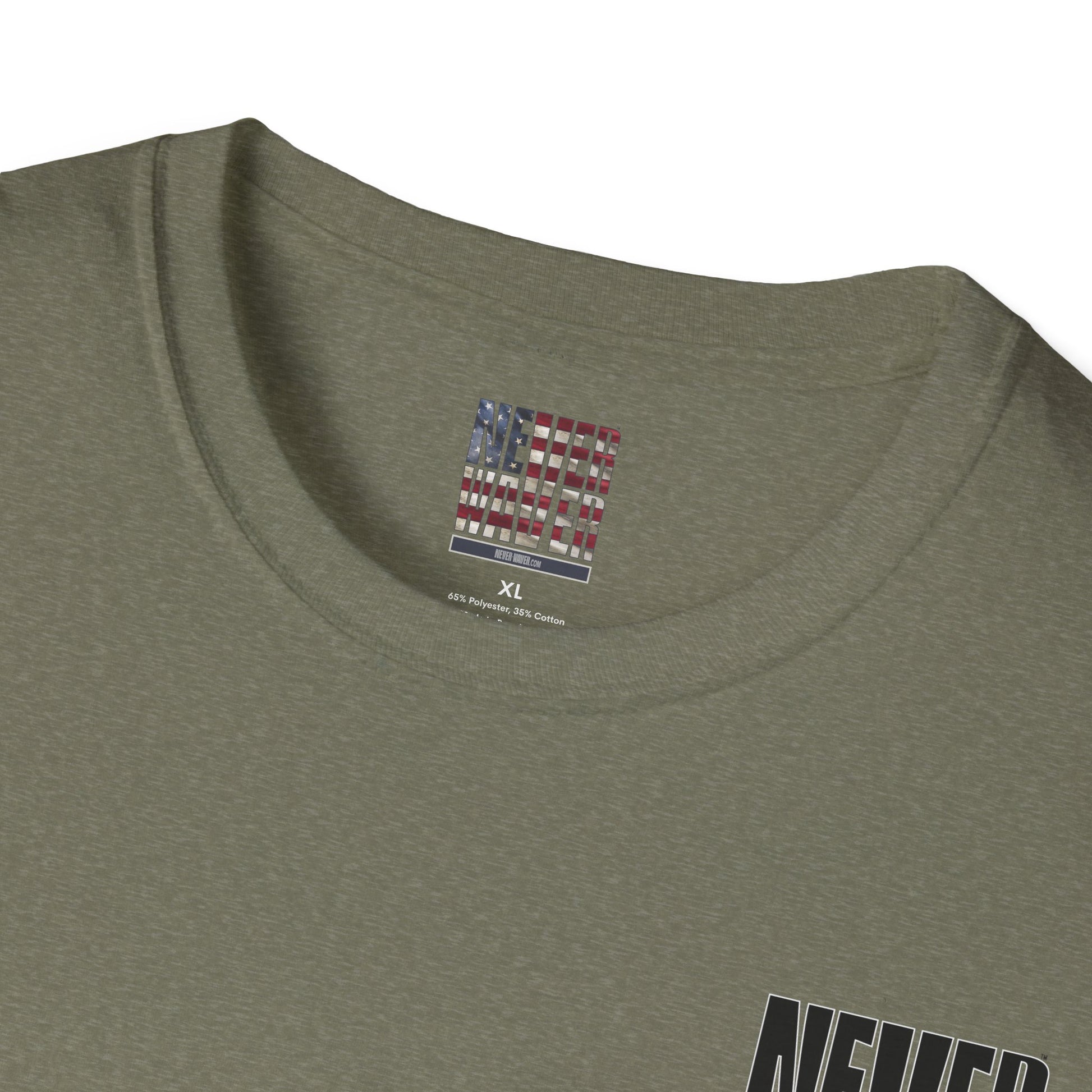 Never Waver” Jesus a bold, eye-catching design that reflects a steadfast faith and confidence in Christ. Unisex Soft style T-Shirt - Never Waver