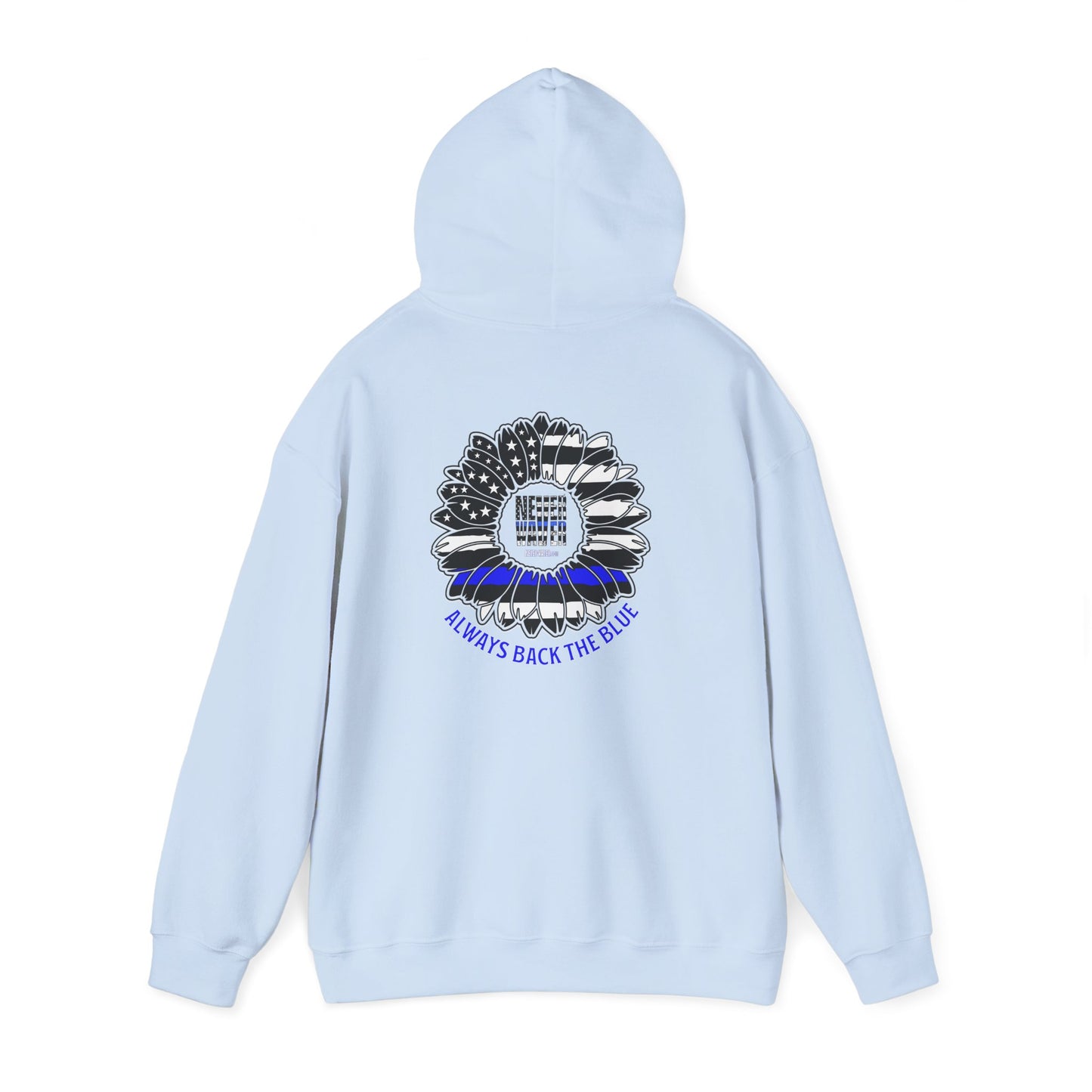 Never Waver Always Back the Blue Hooded Sweatshirt - Unisex Heavy Blend™ - Never Waver
