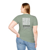 Never Waver” Jesus a bold, eye-catching design that reflects a steadfast faith and confidence in Christ.  Unisex Soft style T-Shirt