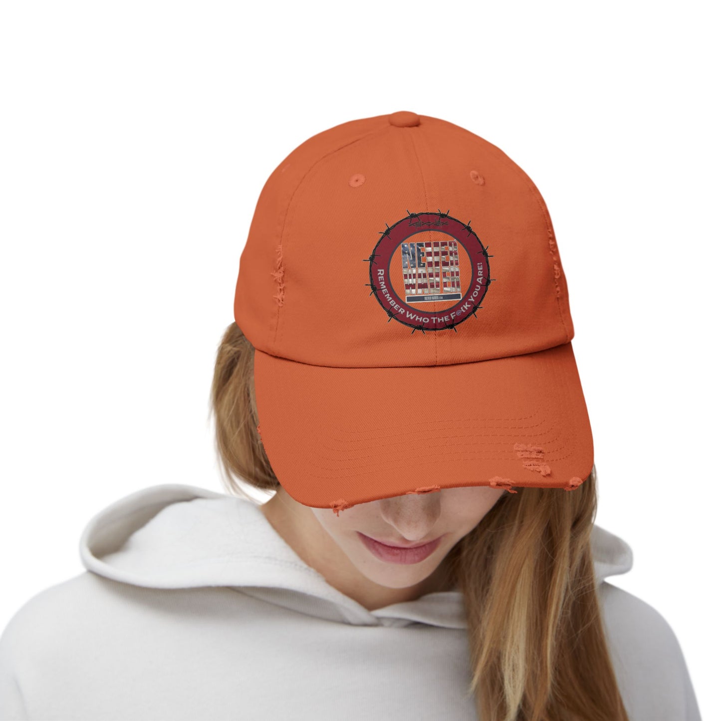 Distressed Cap - Never Waver Remember Who The  F@{k You Are -Statement Hat for Everyday Style