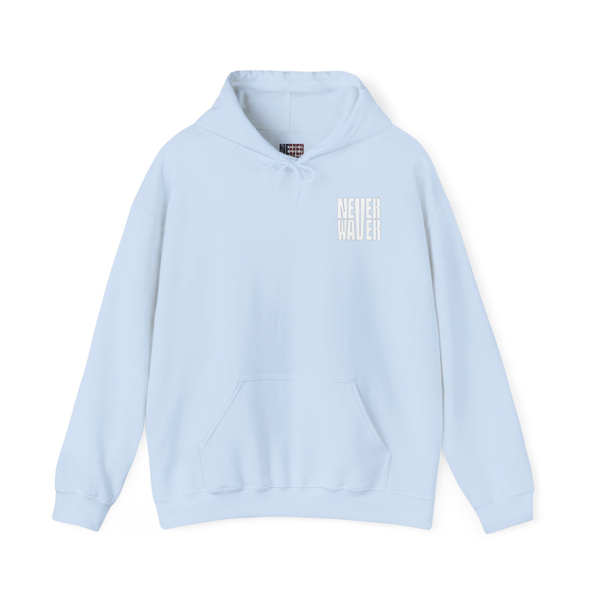 Never Waver” Jesus a bold, eye-catching design that reflects a steadfast faith and confidence in Christ. Hoodie - Unisex Heavy Blend™ Sweatshirt - Never Waver