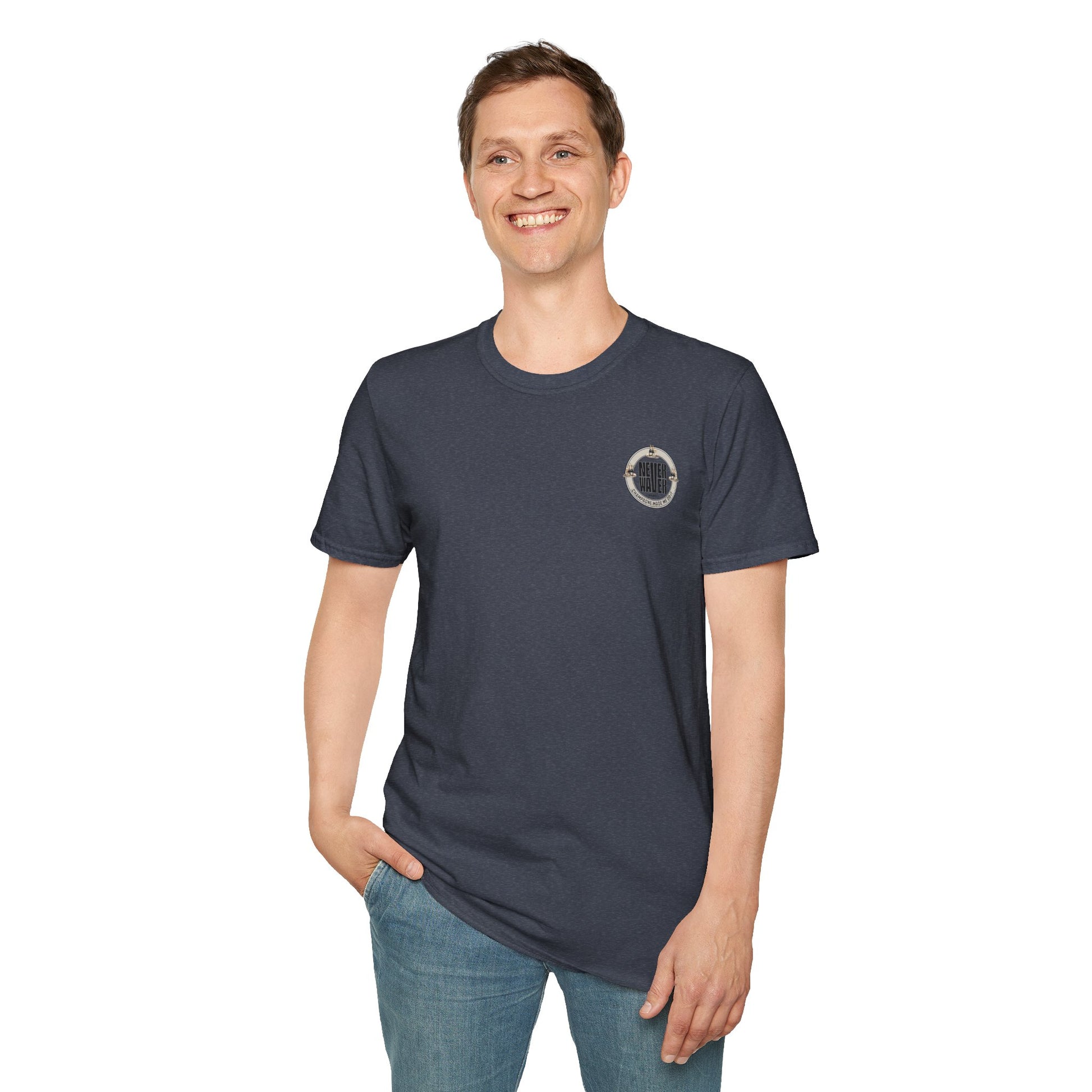 Never Waver Champagne Made Me Do It? Unisex Soft style T-Shirt - Never Waver
