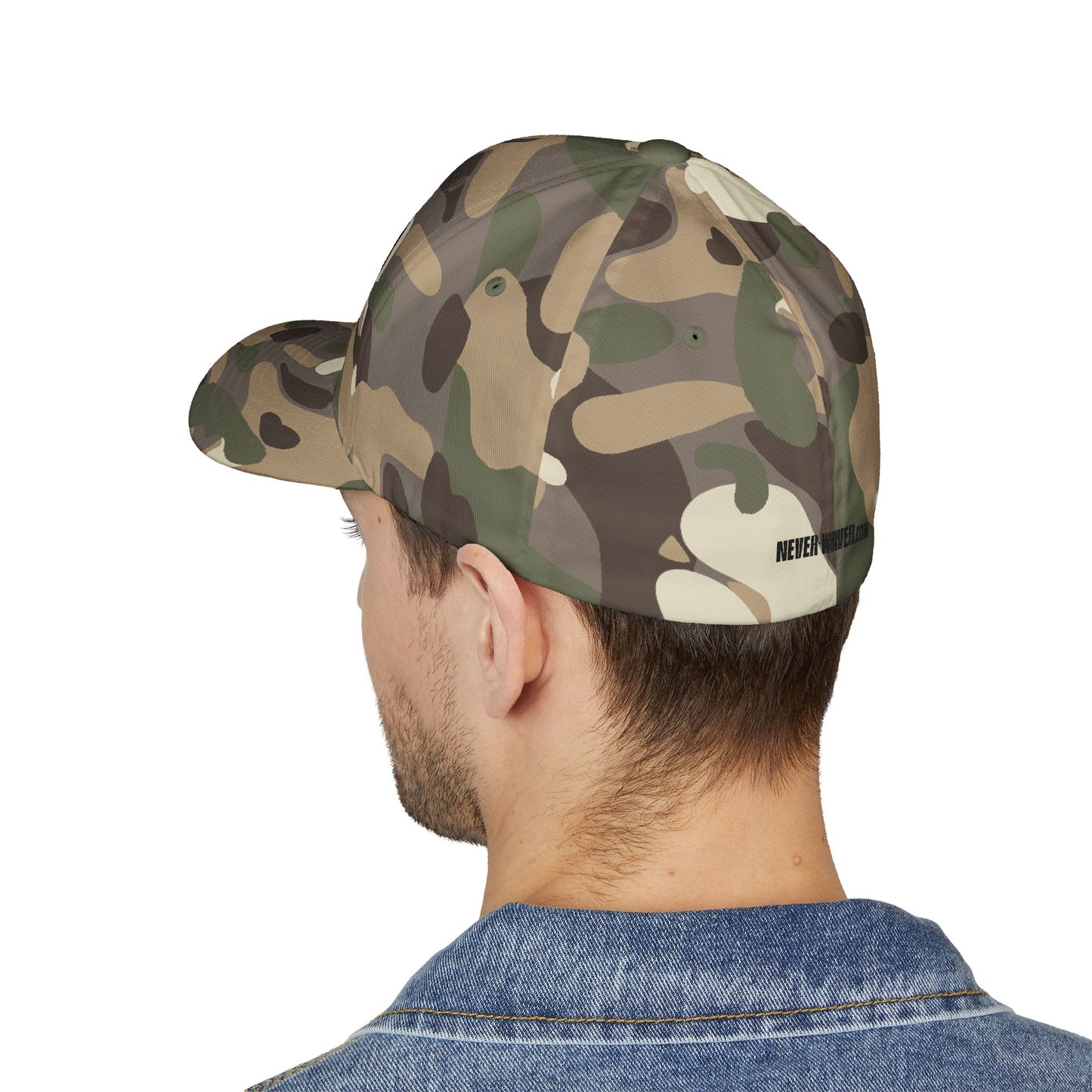 Never Waver Embroidered Cap - Structured White Baseball Hat for Motivation and Style