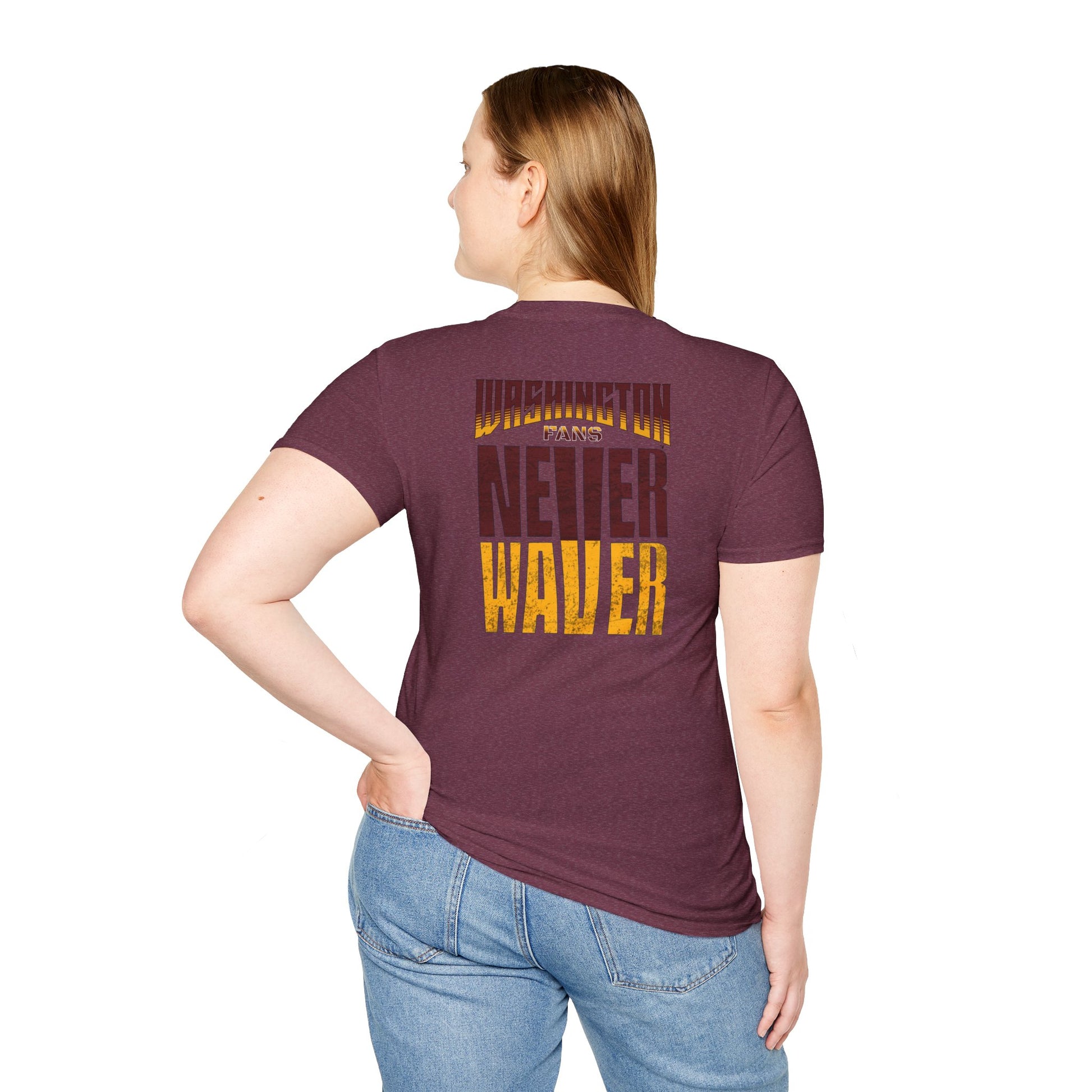 Washington Fans Never Waver Unisex Softstyle T-Shirt - Never Waver