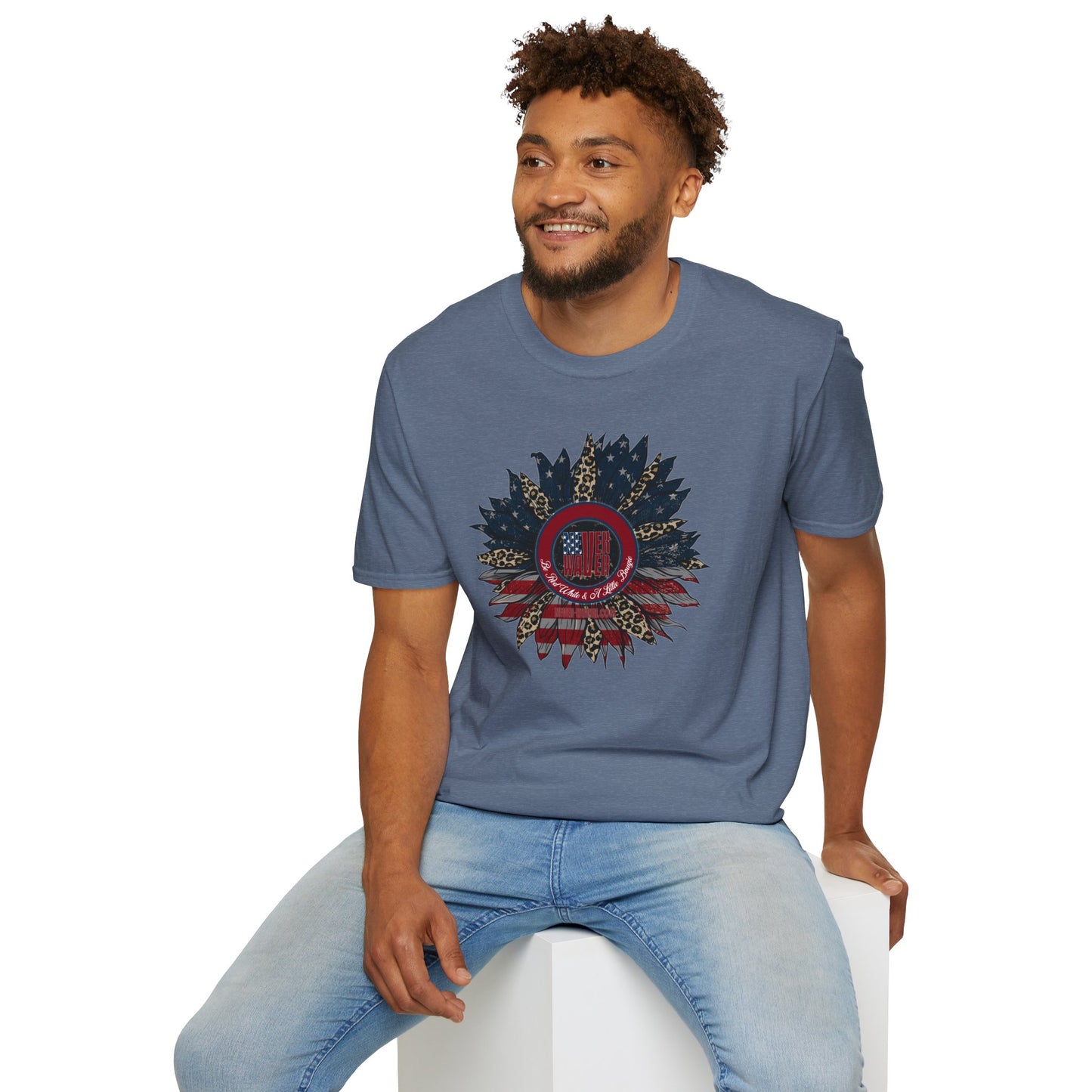 Never Waver Be Red White & a Little Bougie Unisex Softstyle T-Shirt - Never Waver