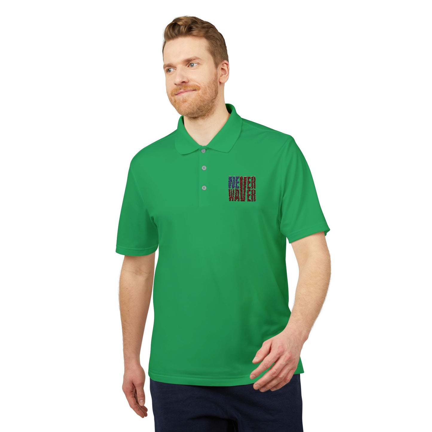 Never Waver Embroidered adidas Unisex Performance Polo - Never Waver