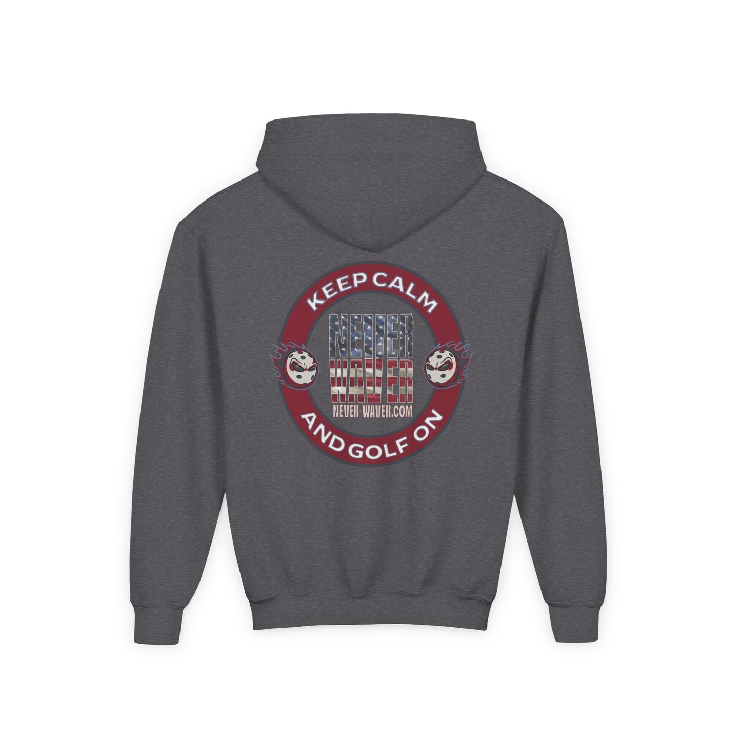 Youth Golf Hoodie - "Never Waver Golf" Sweatshirt for Young Golfers - Never Waver