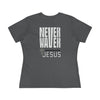 Never Waver” Jesus bold, eye-catching design that reflects a steadfast faith and confidence in Christ. Women's Cotton Tee - Never Waver