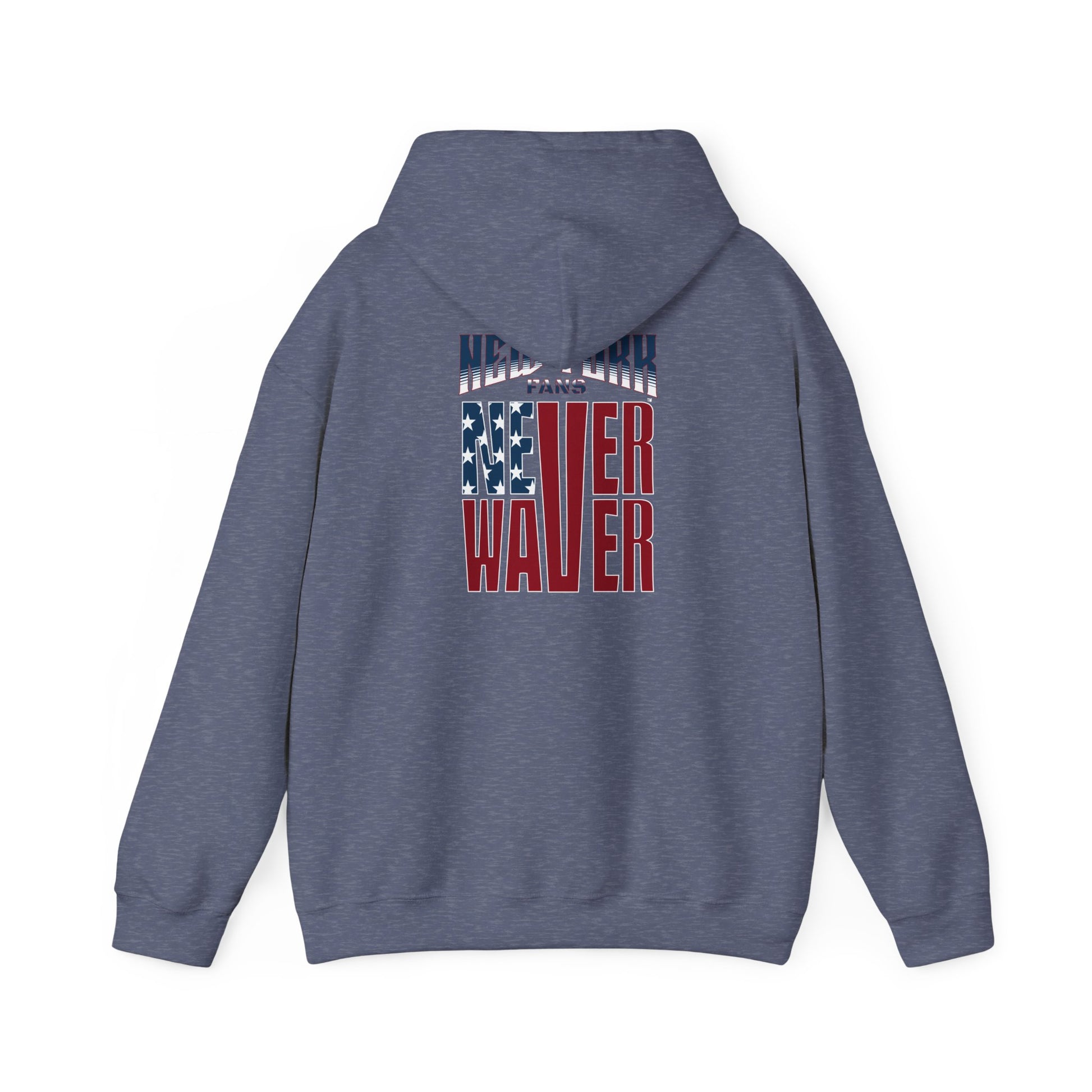 Unisex Heavy Blend™ Hoodie - 'New York Fans Never Waver' American Flag Design - Never Waver