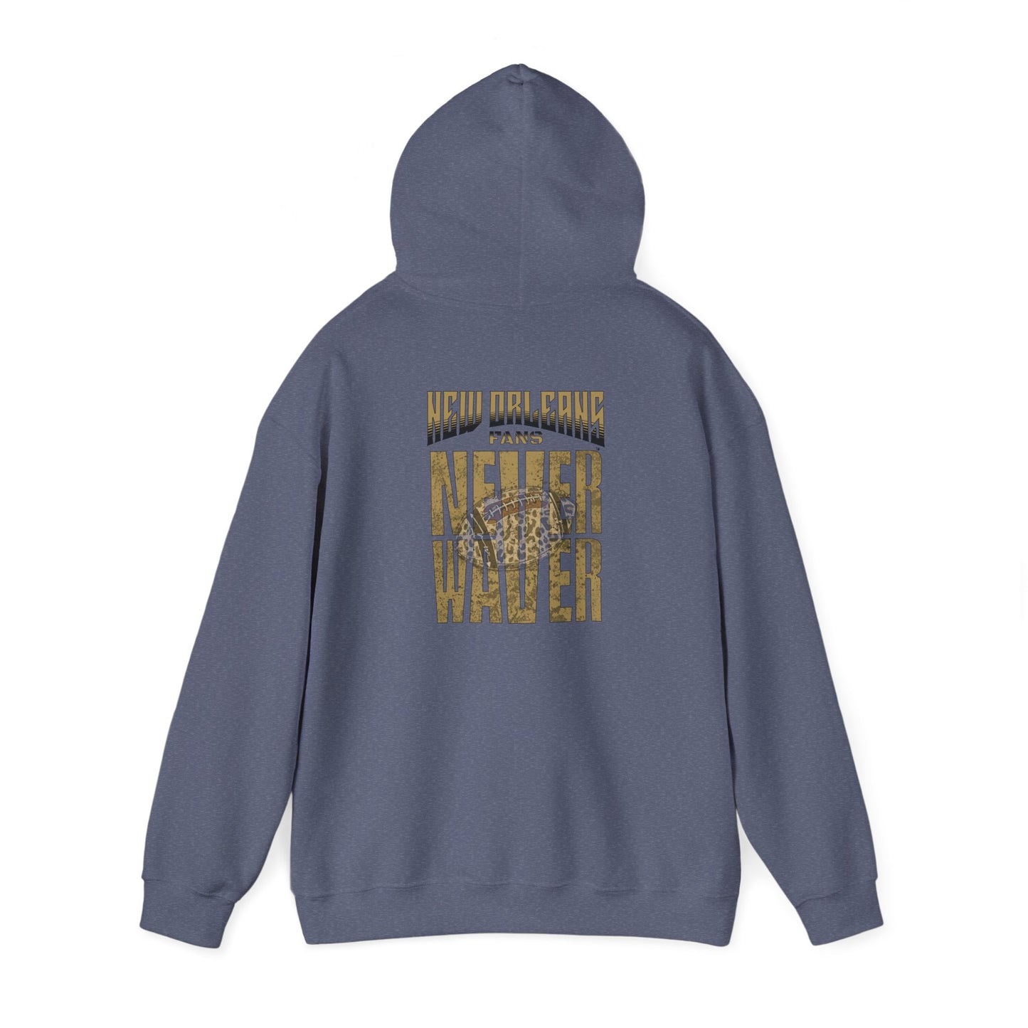 New Orleans Fans Never Waver W Leopard Football Hoodie - Unisex Heavy Blend™ Sweatshirt for Fans - Never Waver