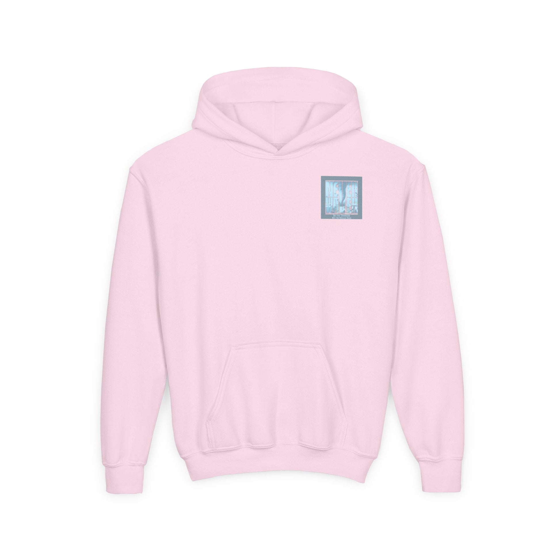 Youth Tornado-Themed Hooded Sweatshirt - "Never Walker" Design - Never Waver