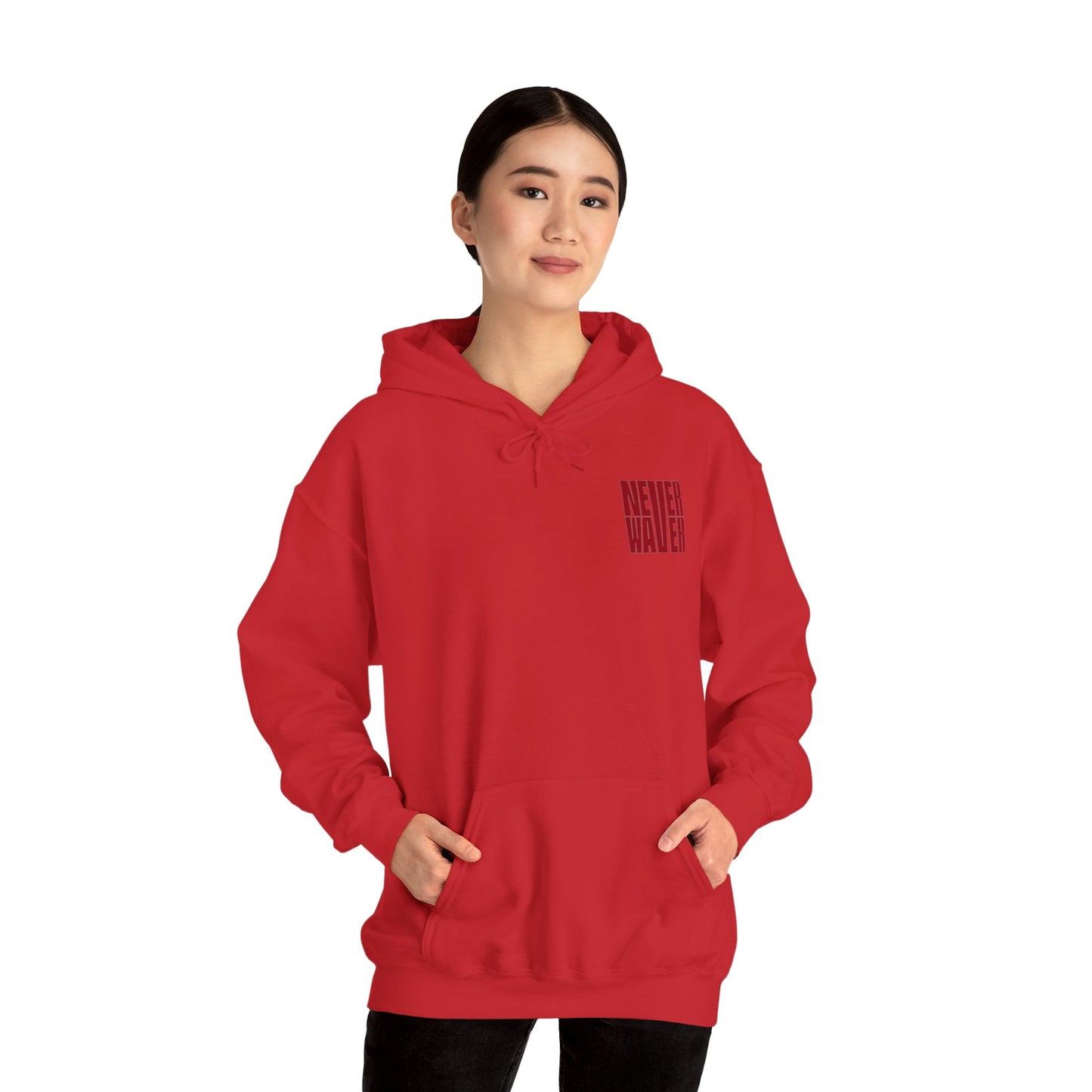 Unisex Heavy Blend™ Hoodie - 'Never Waver Just A Mom Trying Not to Raise A&&holes' - Never Waver