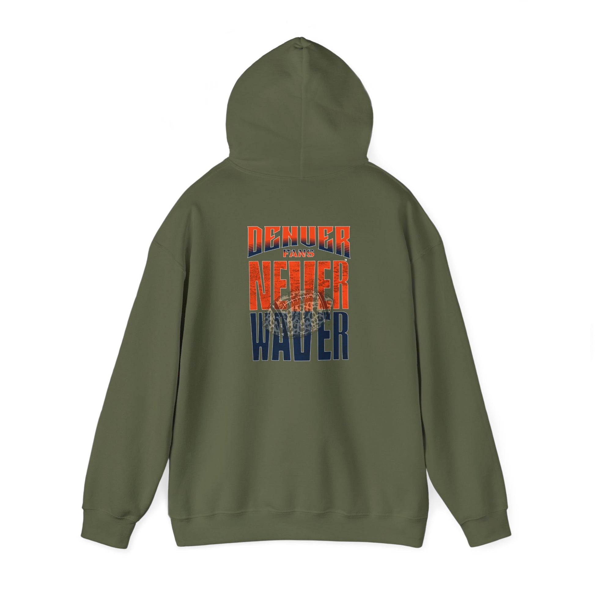 Unisex Heavy Blend™ Hooded Sweatshirt - Denver Fans Never Waver W Leopard Football Motivation - Never Waver